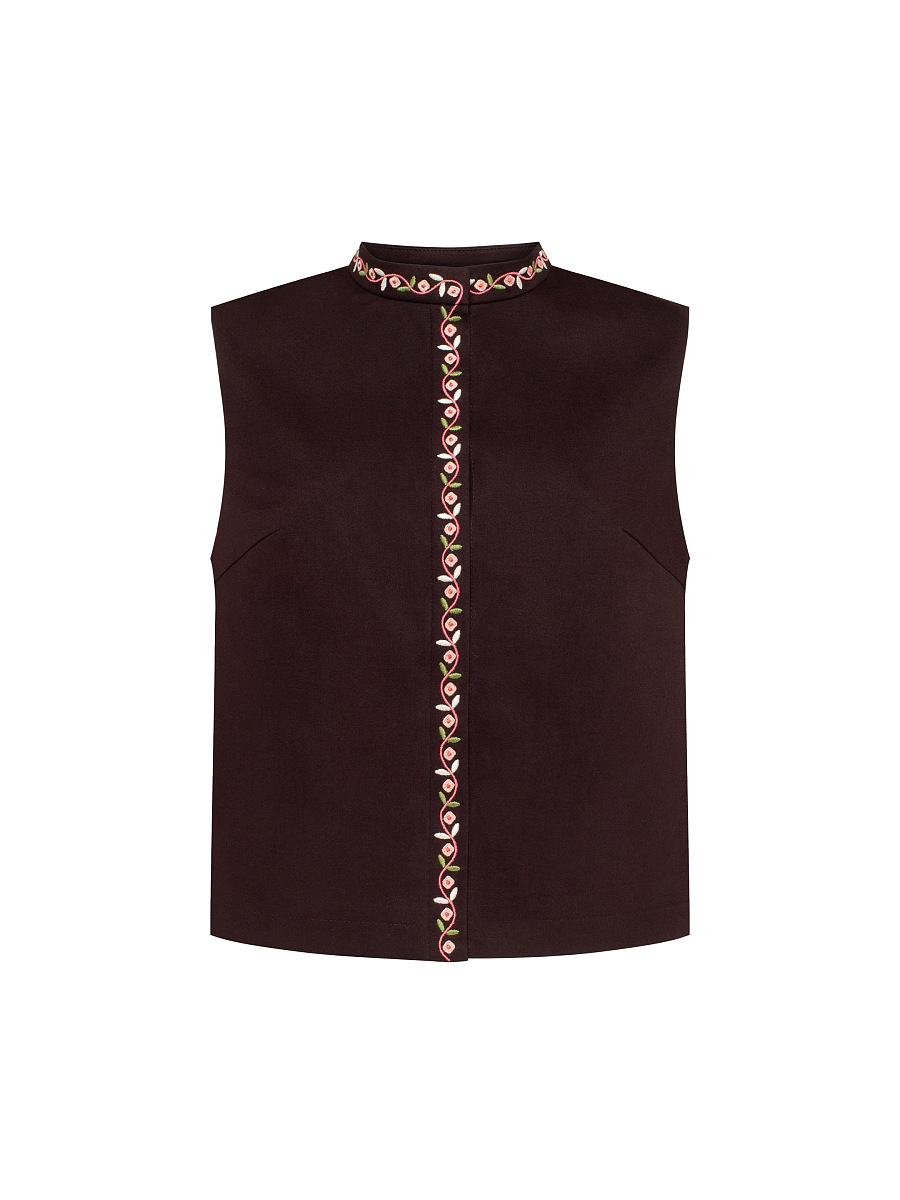 “Ketiah” Vest, Dark Brown [0]