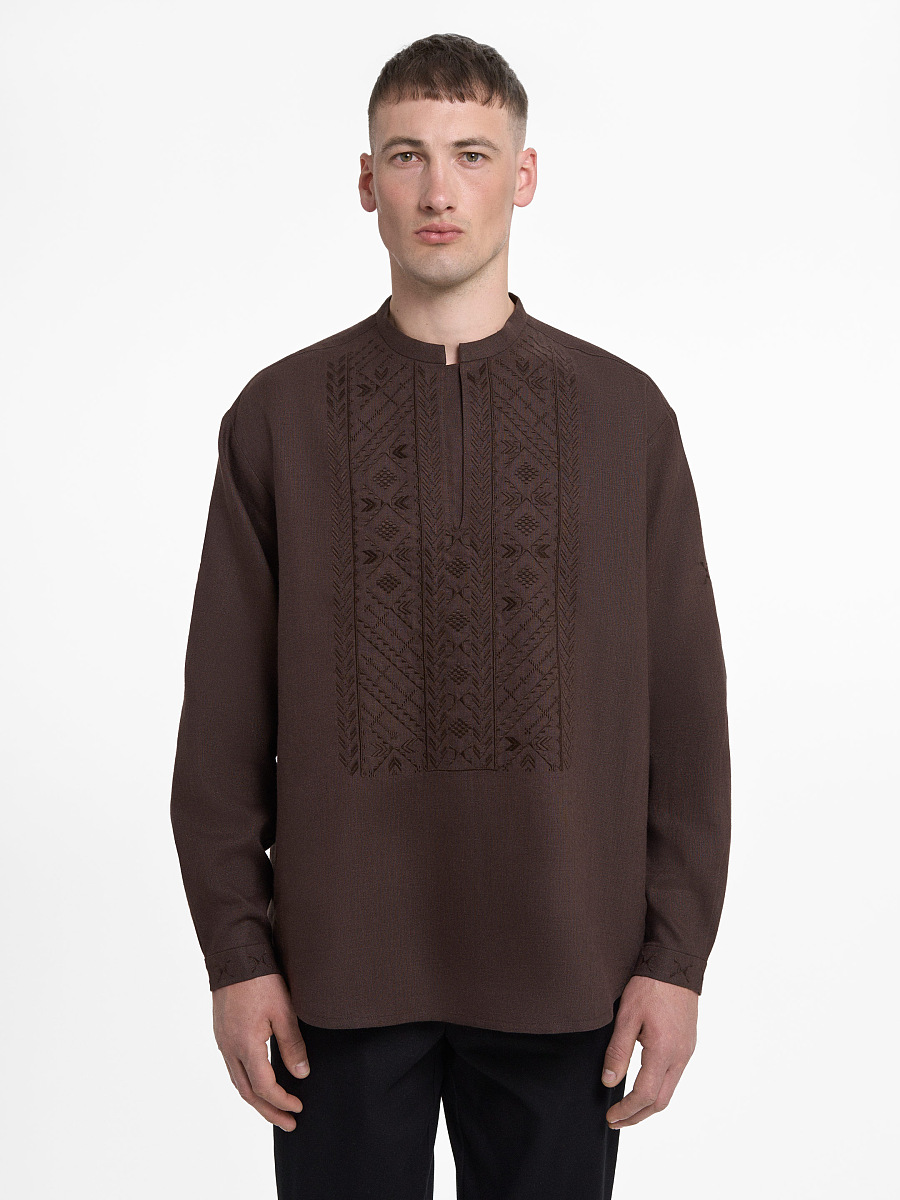 “Serpiy” shirt in Brown [0]