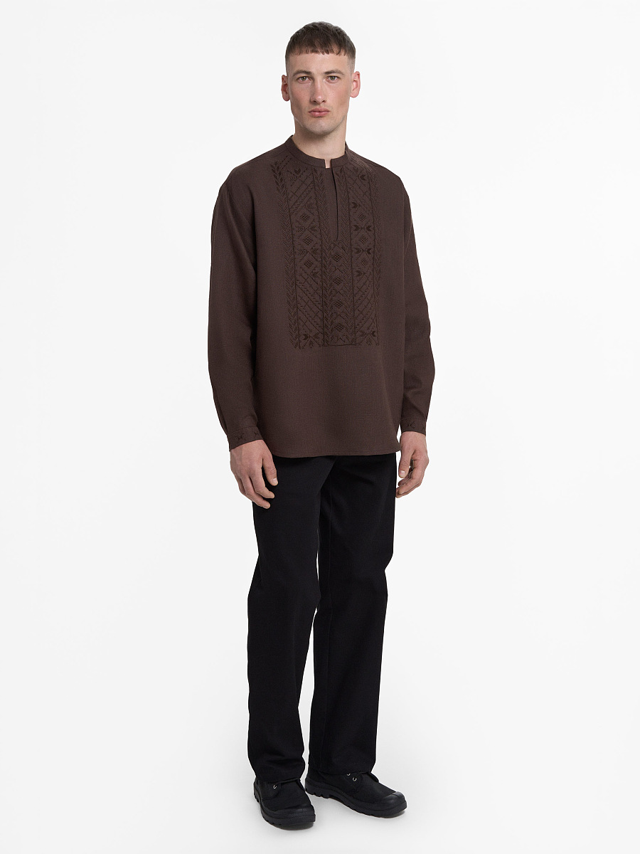 “Serpiy” shirt in Brown [0]