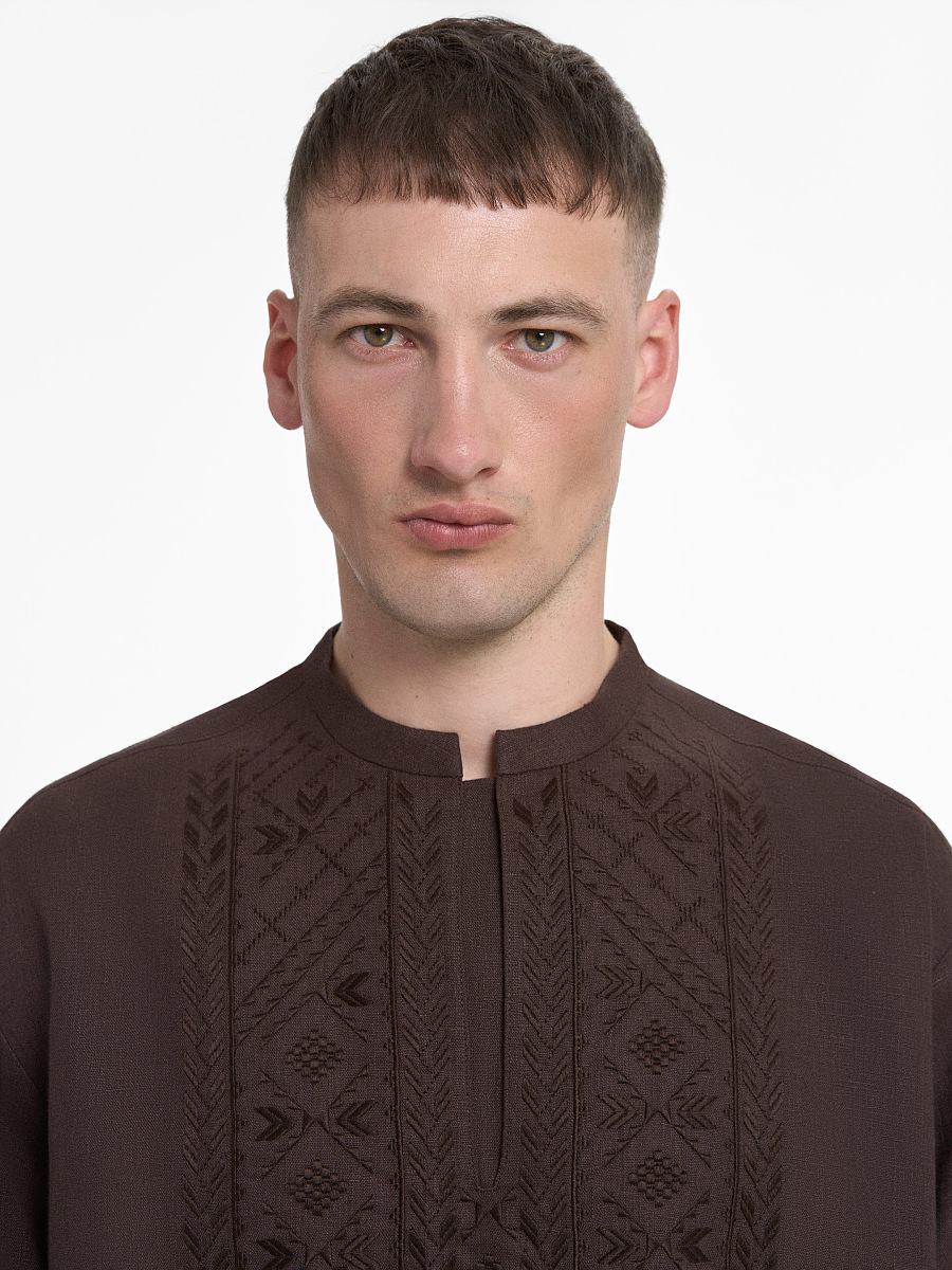 “Serpiy” shirt in Brown [0]