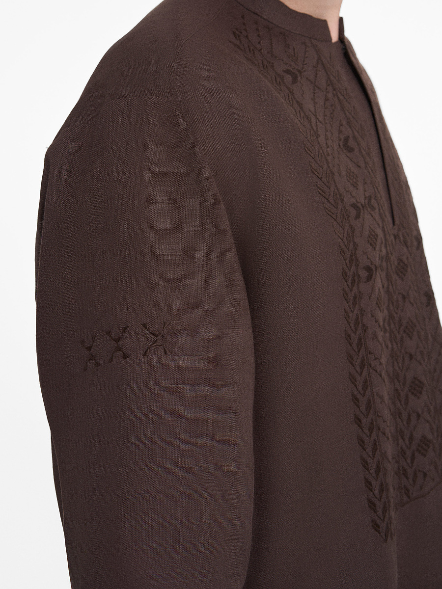“Serpiy” shirt in Brown [0]