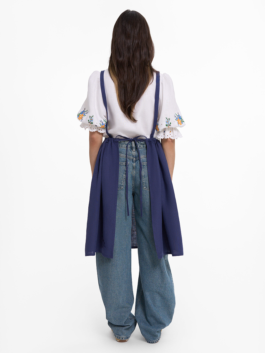 “Tsorka” apron in Navy blue [0]
