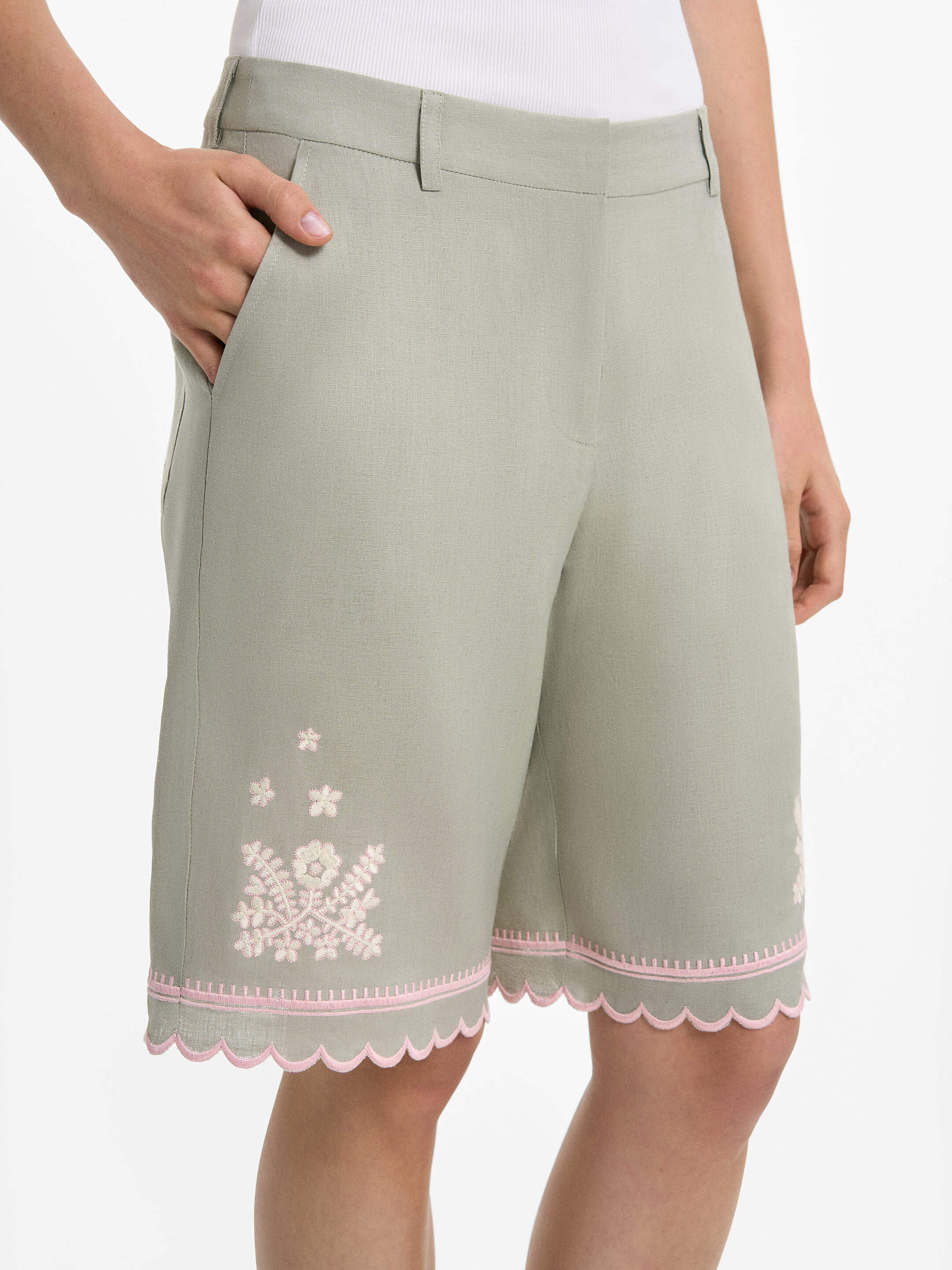 “Tala” Light Green Shorts cheap