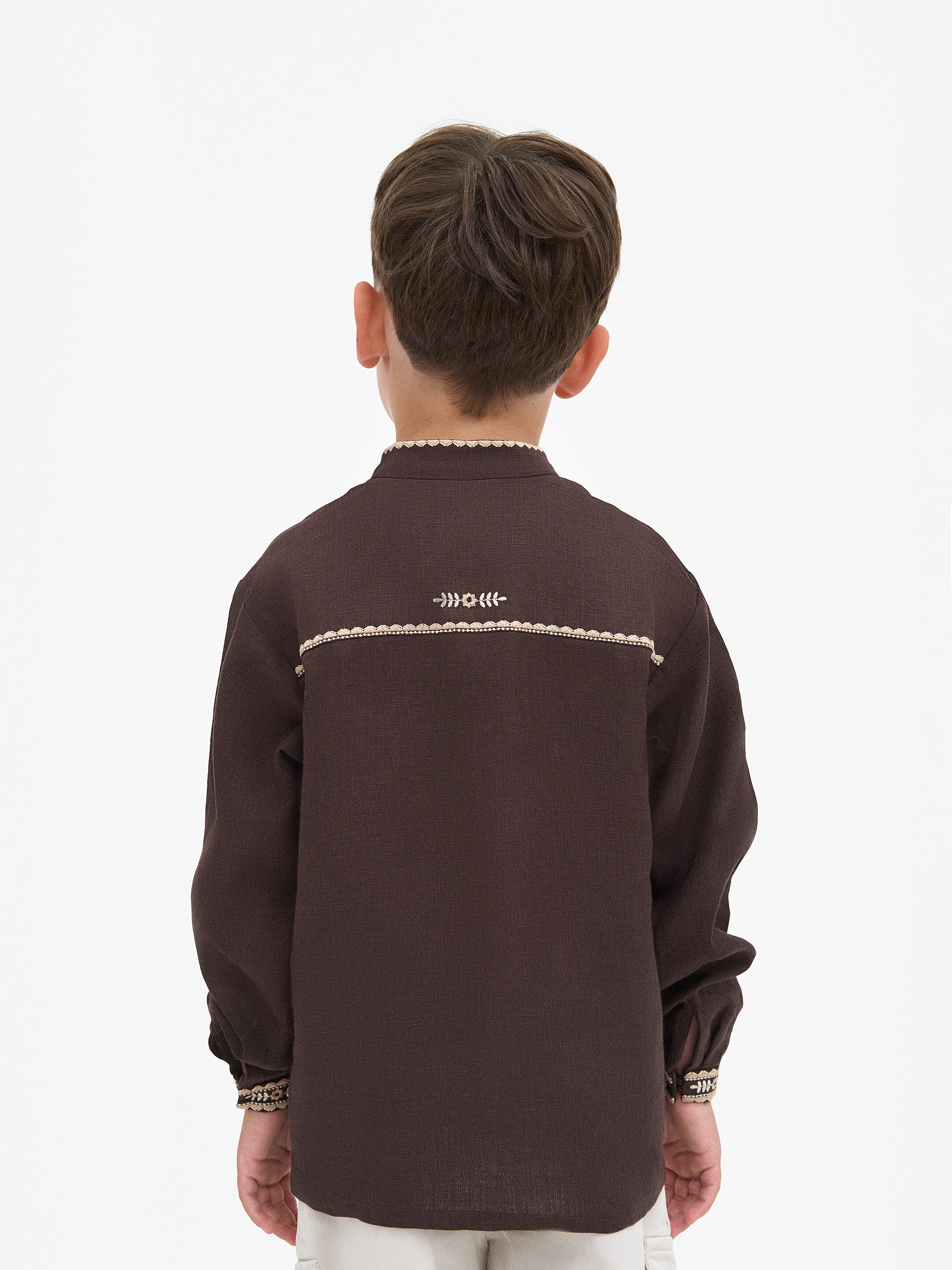 “Zozulia” brown shirt for boys choose