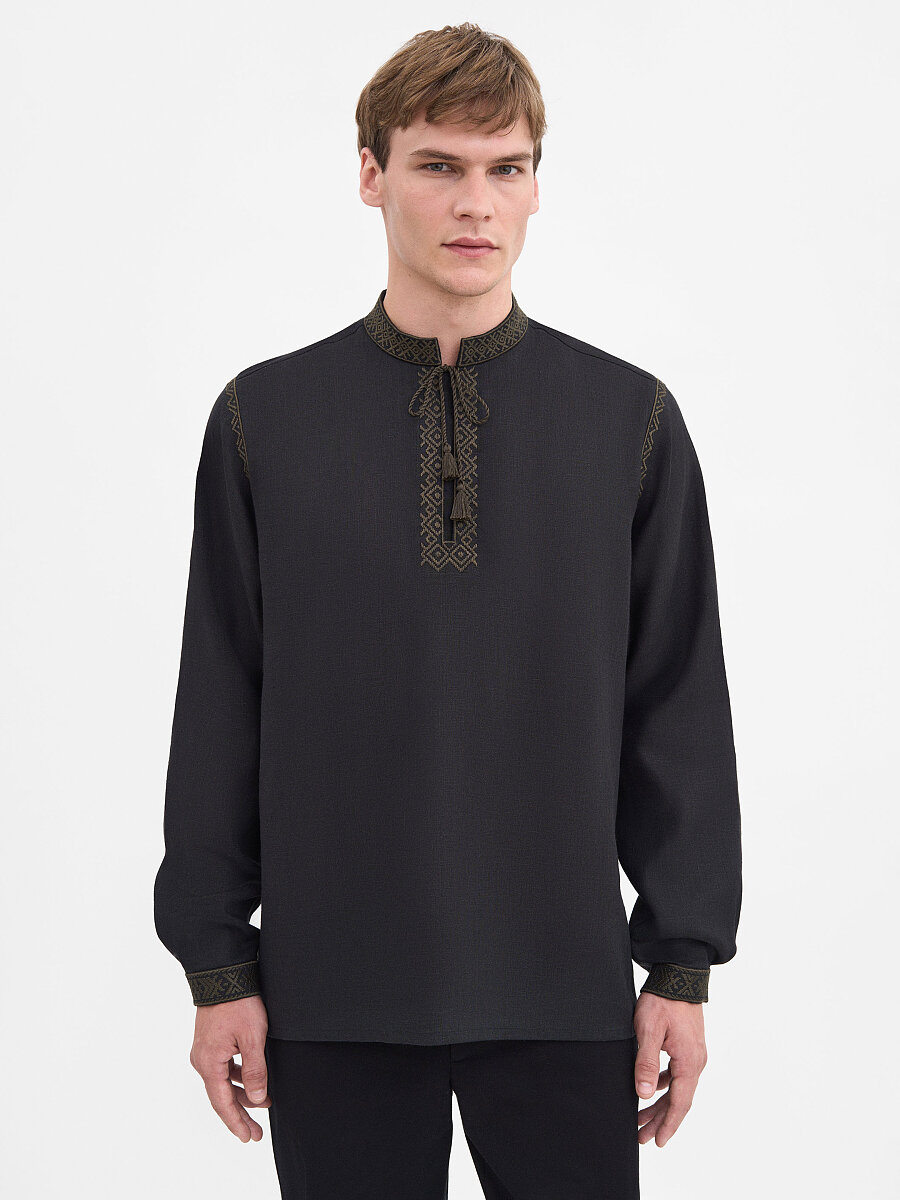 “Eney” men’s shirt in black [0]