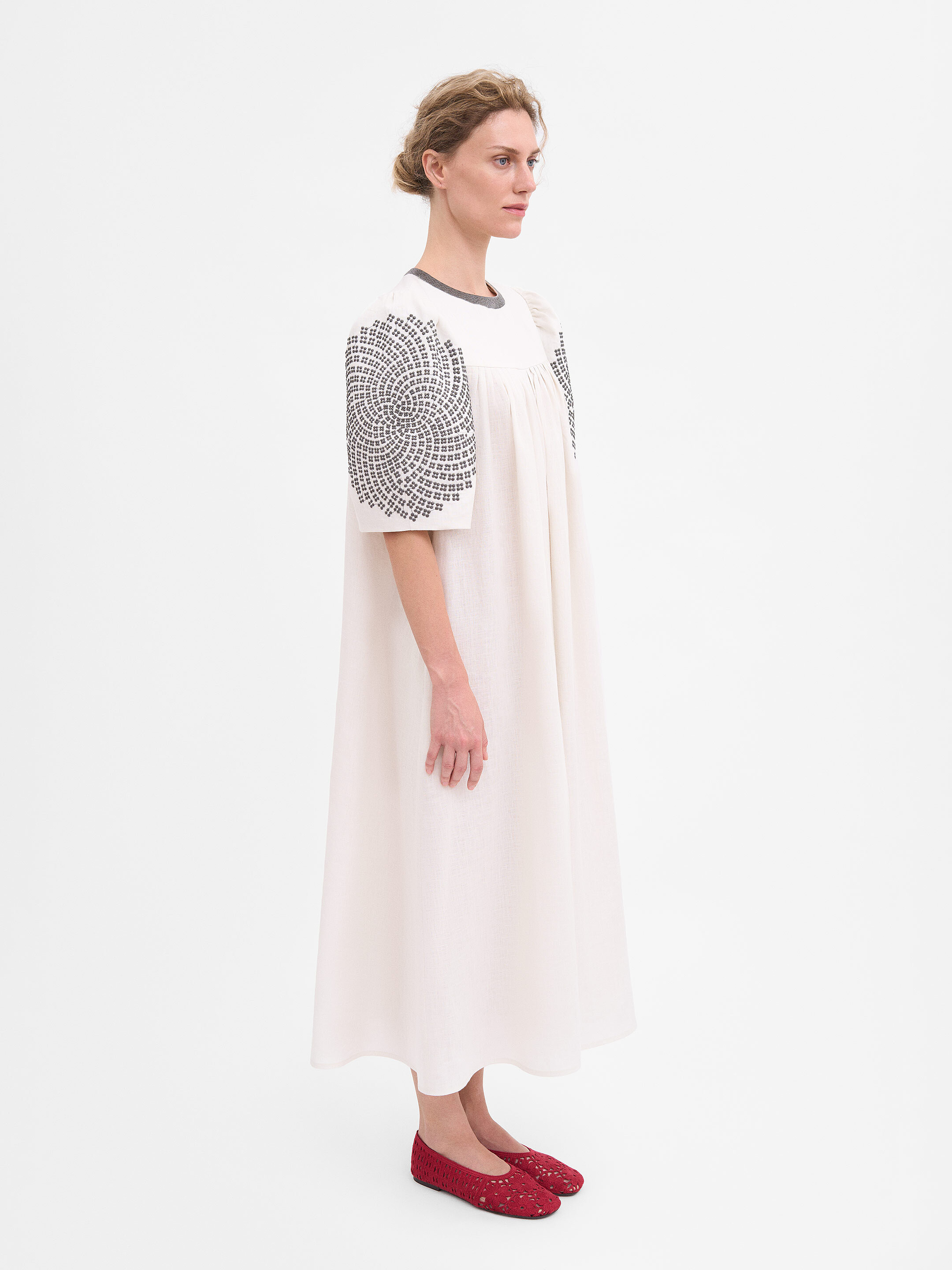 Off-White "Sontsetsvit" Dress fitting