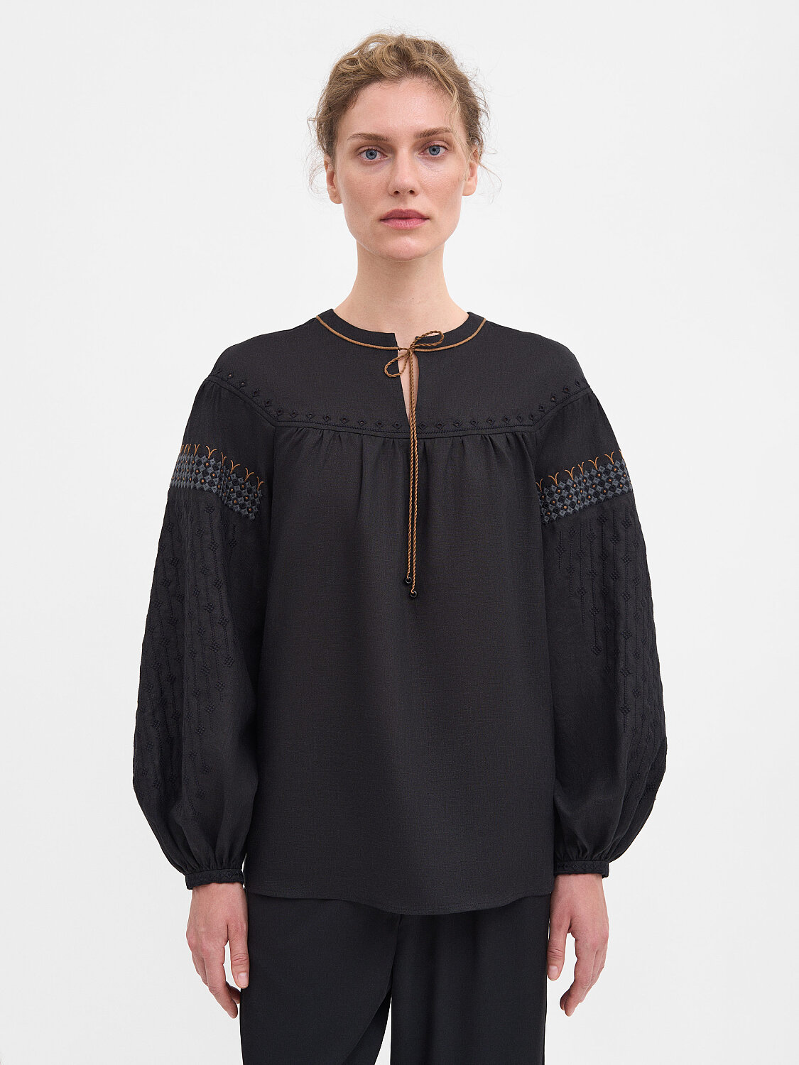 Women's Black Linen "Zemlya" Shirt