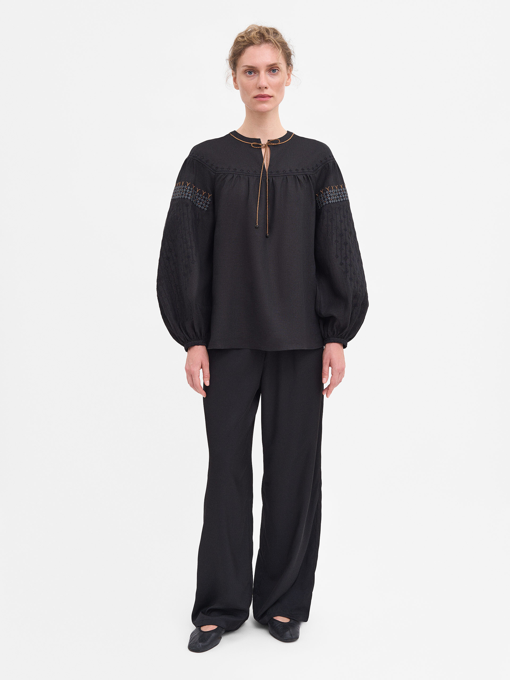 Women's Black Linen "Zemlya" Shirt Buy