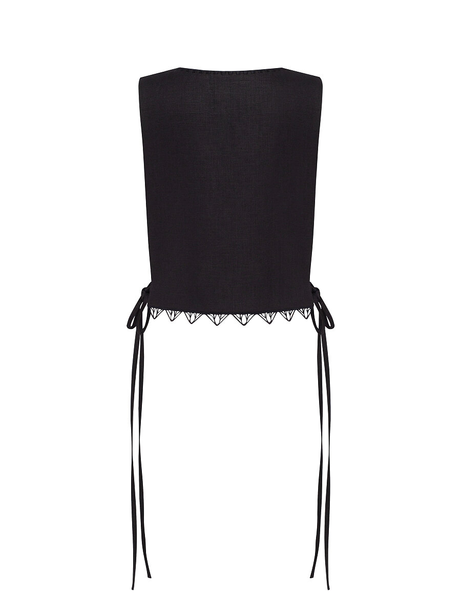 Black Linen "Dennytsia" Vest [0]