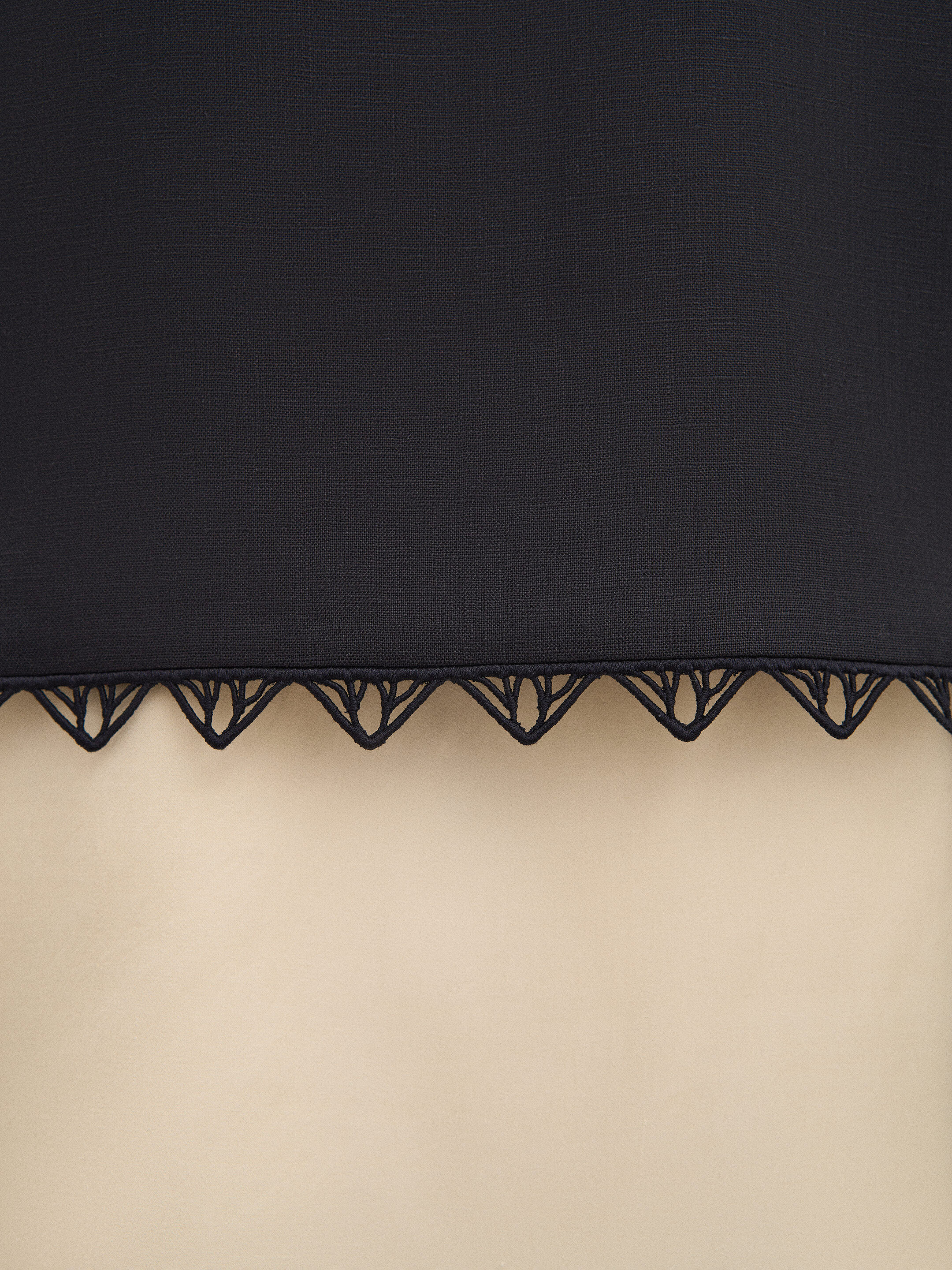 Black Linen "Dennytsia" Vest fitting