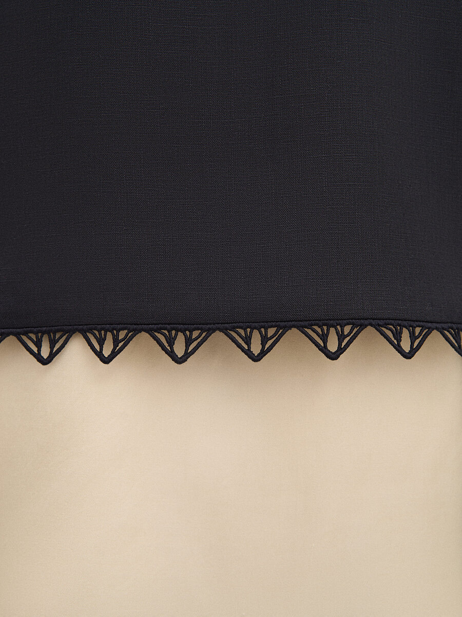 Black Linen "Dennytsia" Vest [0]