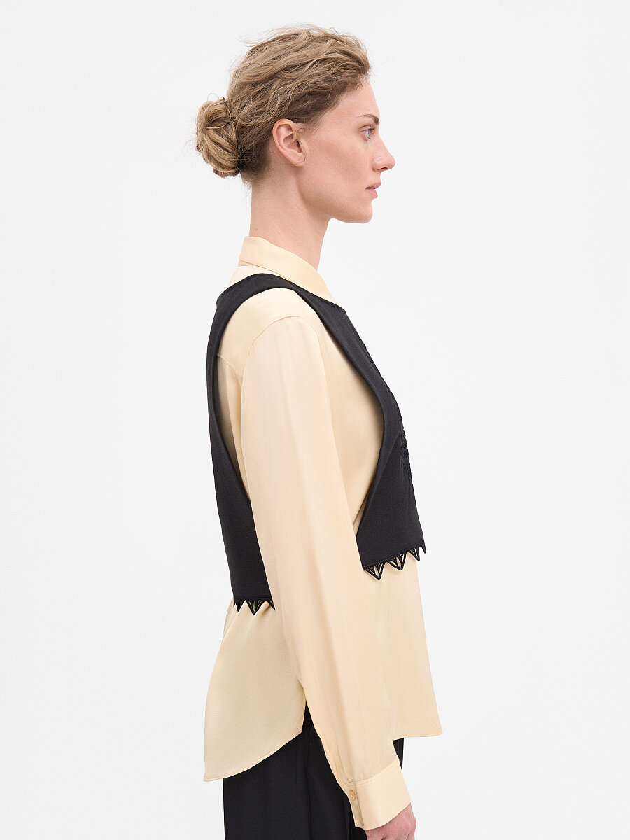 Black Linen "Dennytsia" Vest [0]