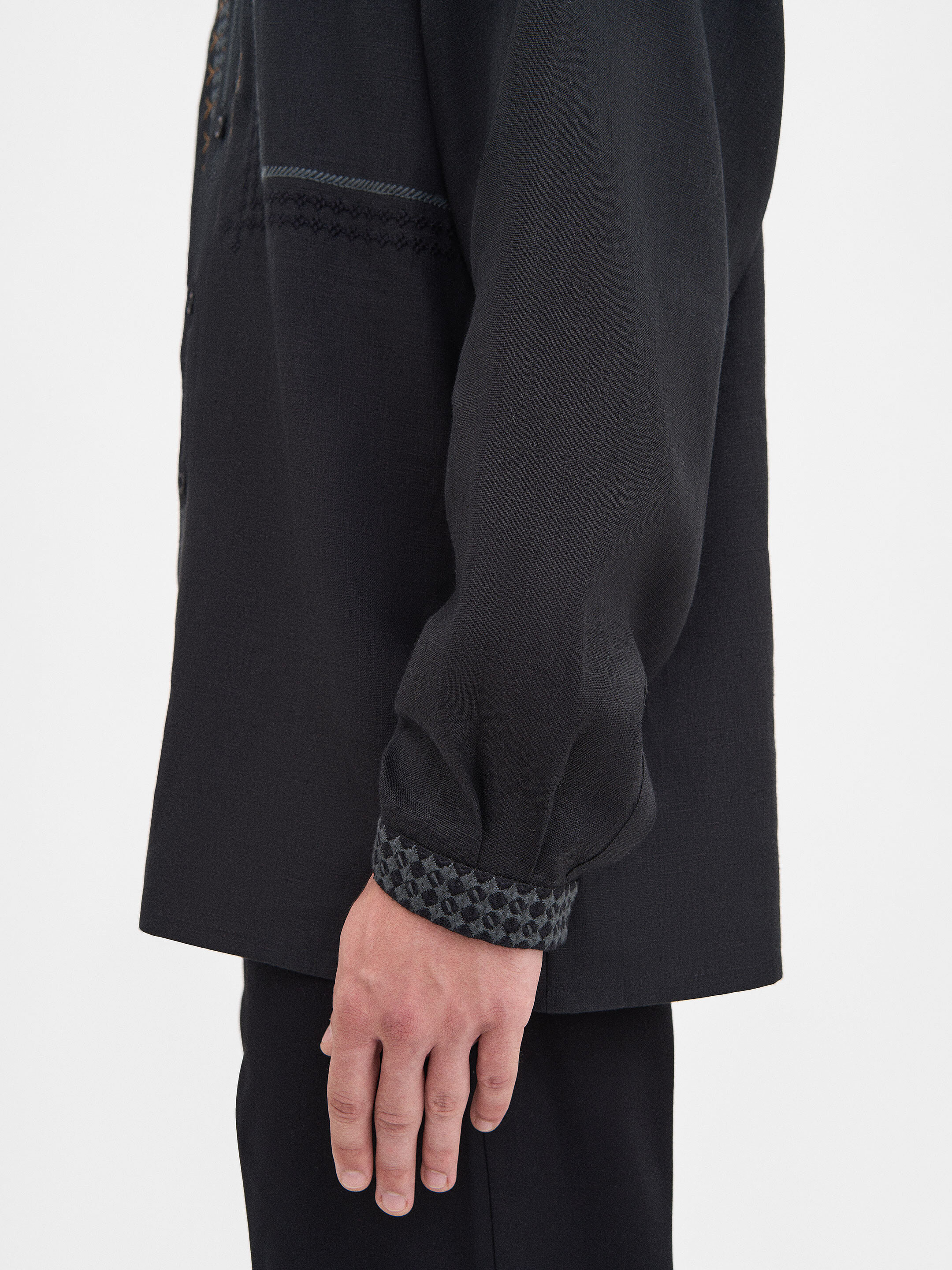 Men's Black Linen "Serpen" Shirt in Ukraine