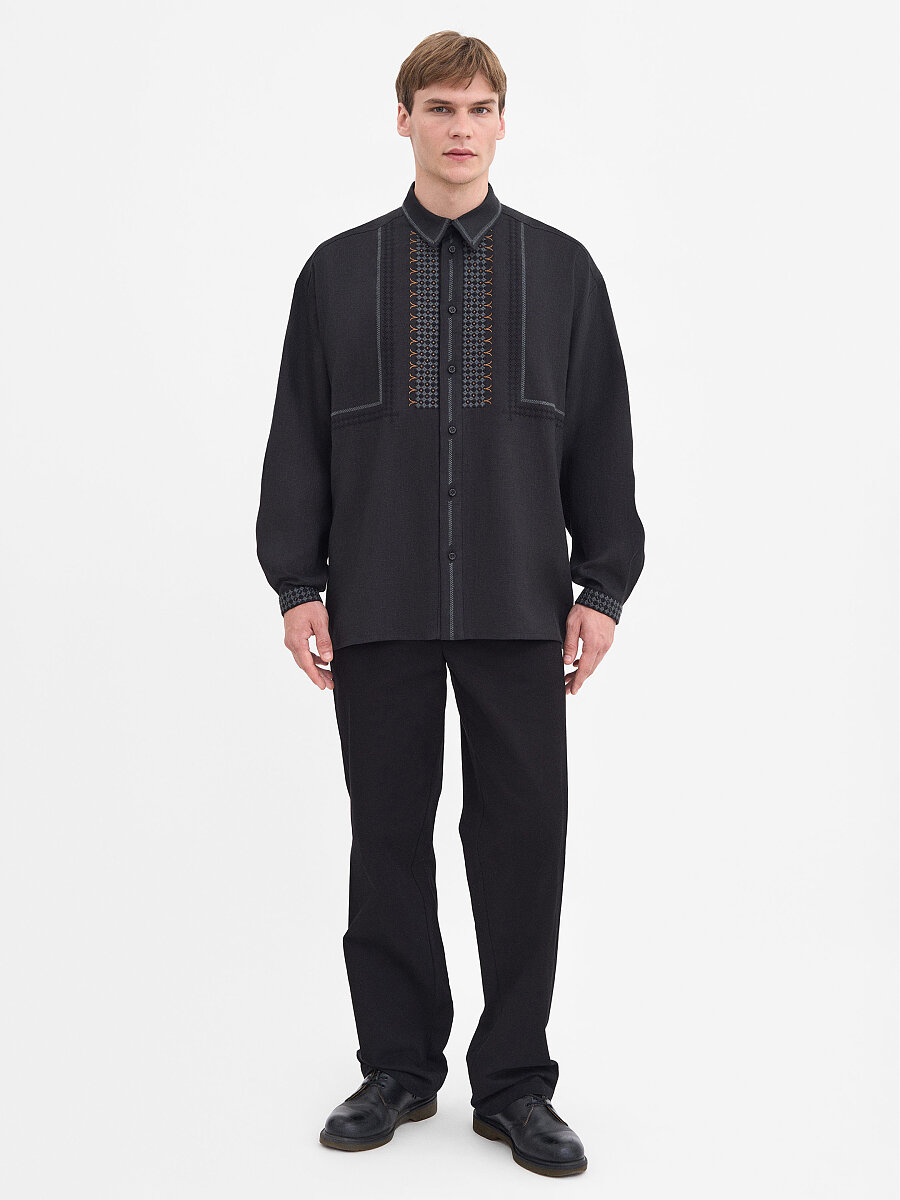 Men's Black Linen "Serpen" Shirt [0]