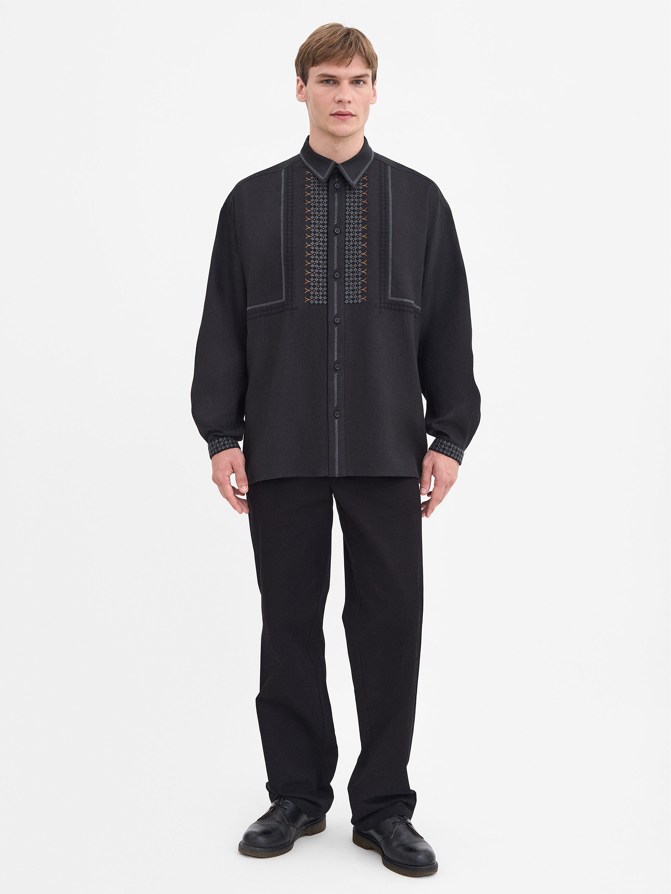 Men's Black Linen "Serpen" Shirt cheap