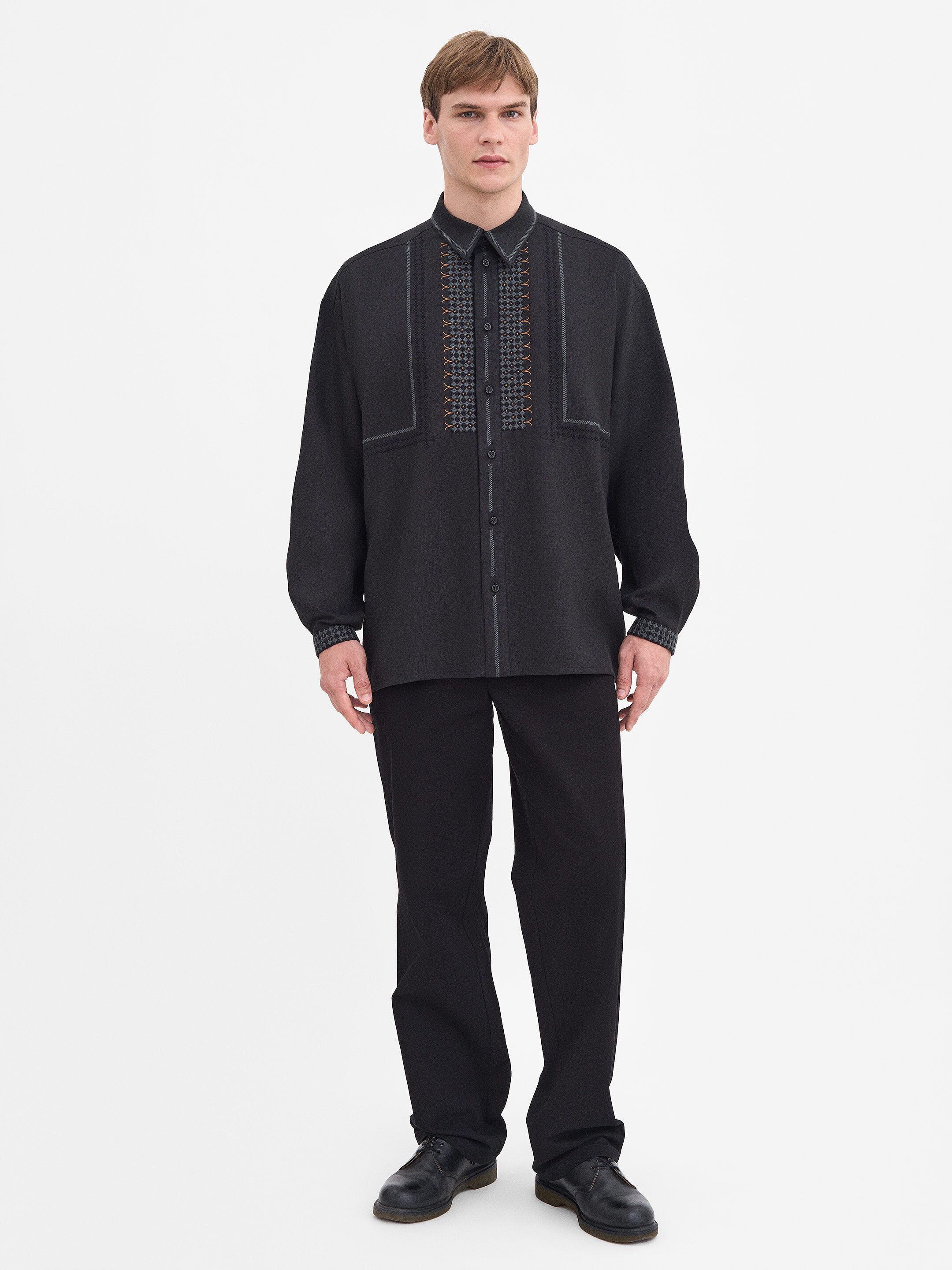 Men's Black Linen "Serpen" Shirt cheap