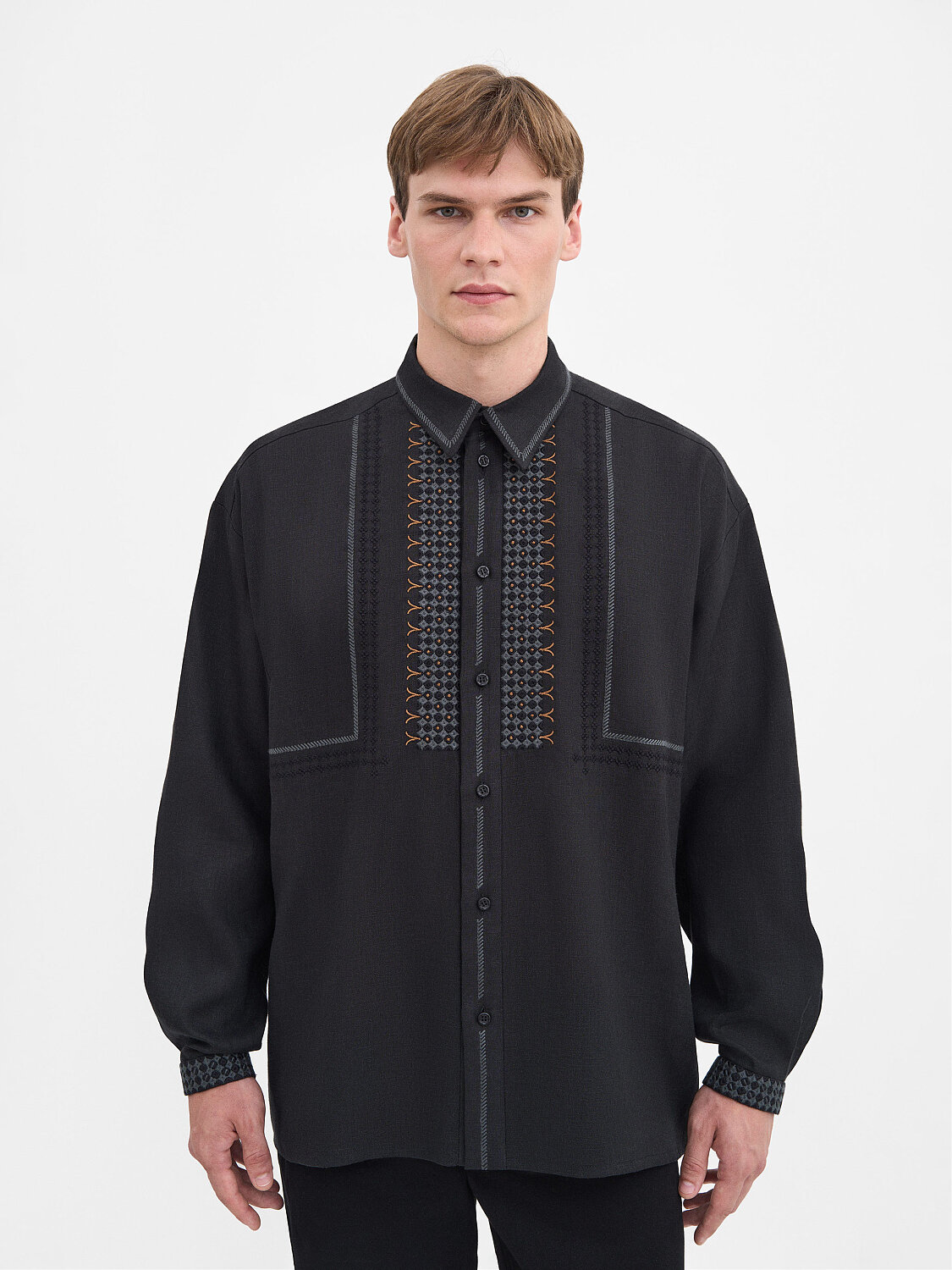 Men's Black Linen "Serpen" Shirt