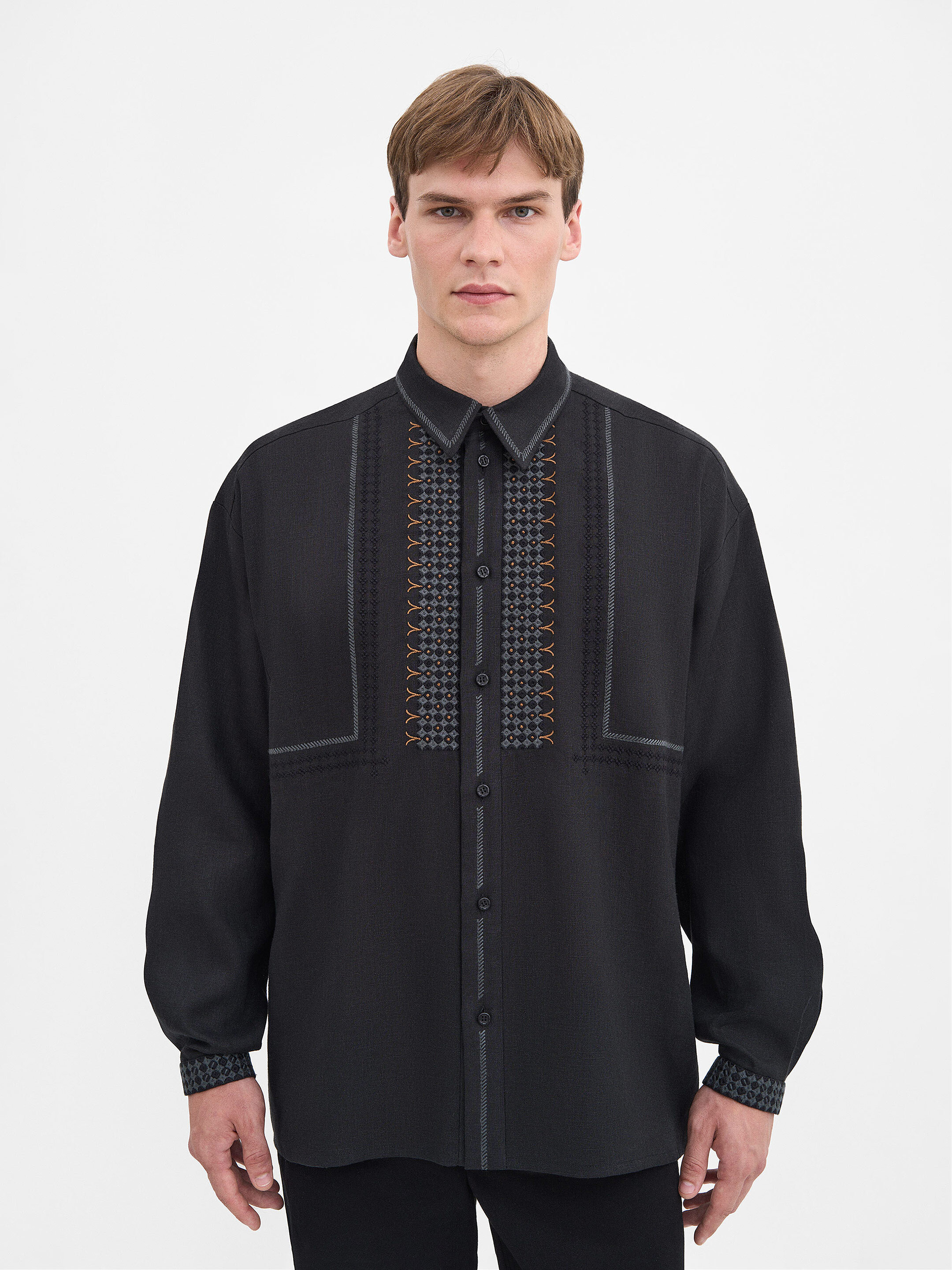 Men's Black Linen "Serpen" Shirt Buy