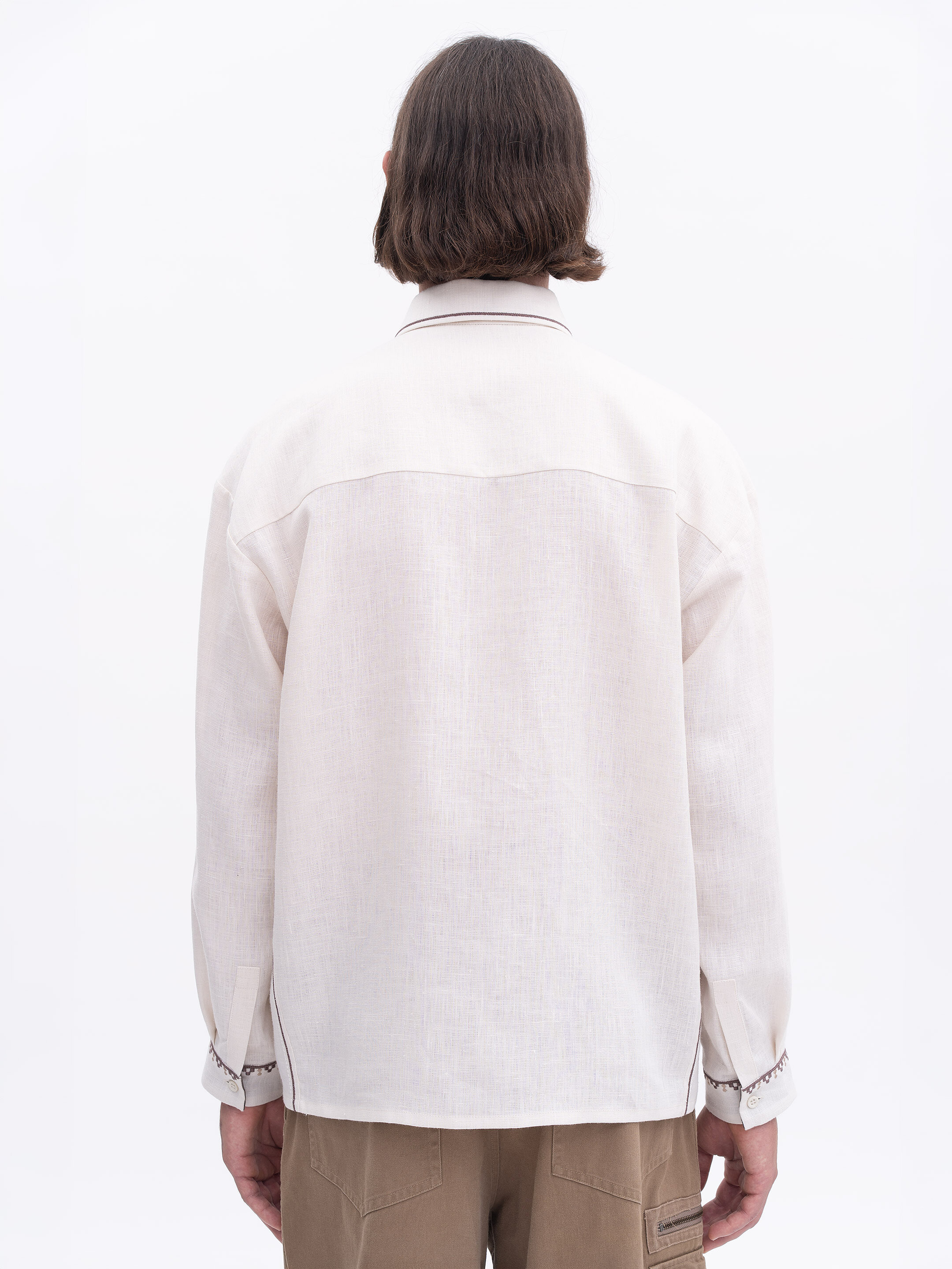 “Career Ladder” embroidered shirt in off-white cheap