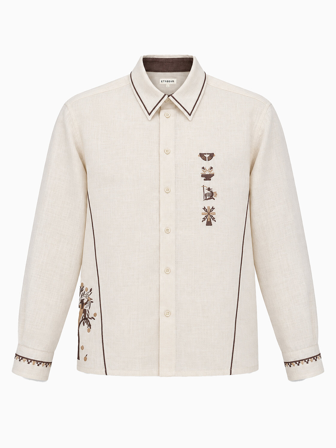 Men’s “Career Ladder” embroidered shirt in off-white Buy