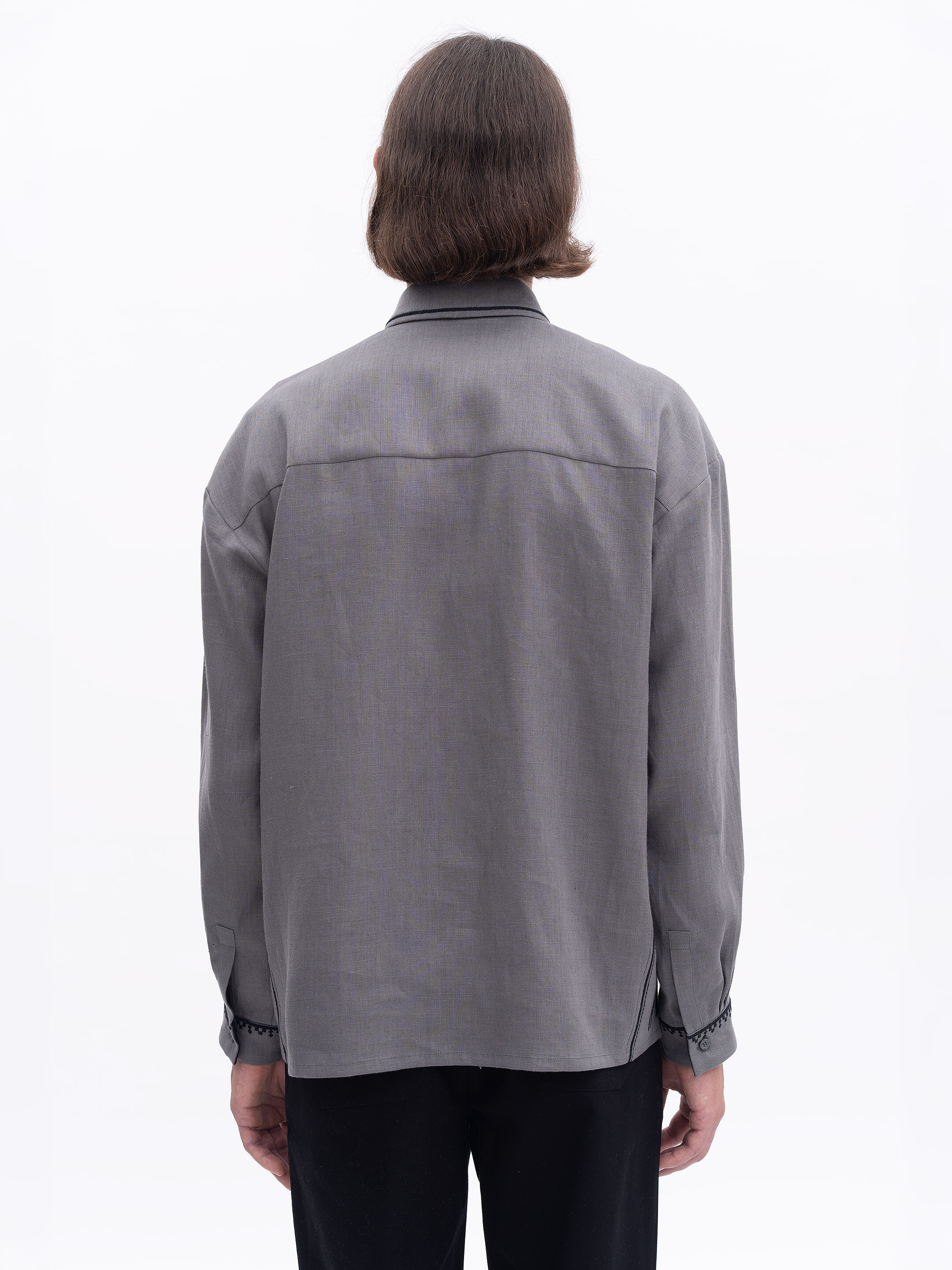 “Career Ladder” embroidered shirt in grey cheap