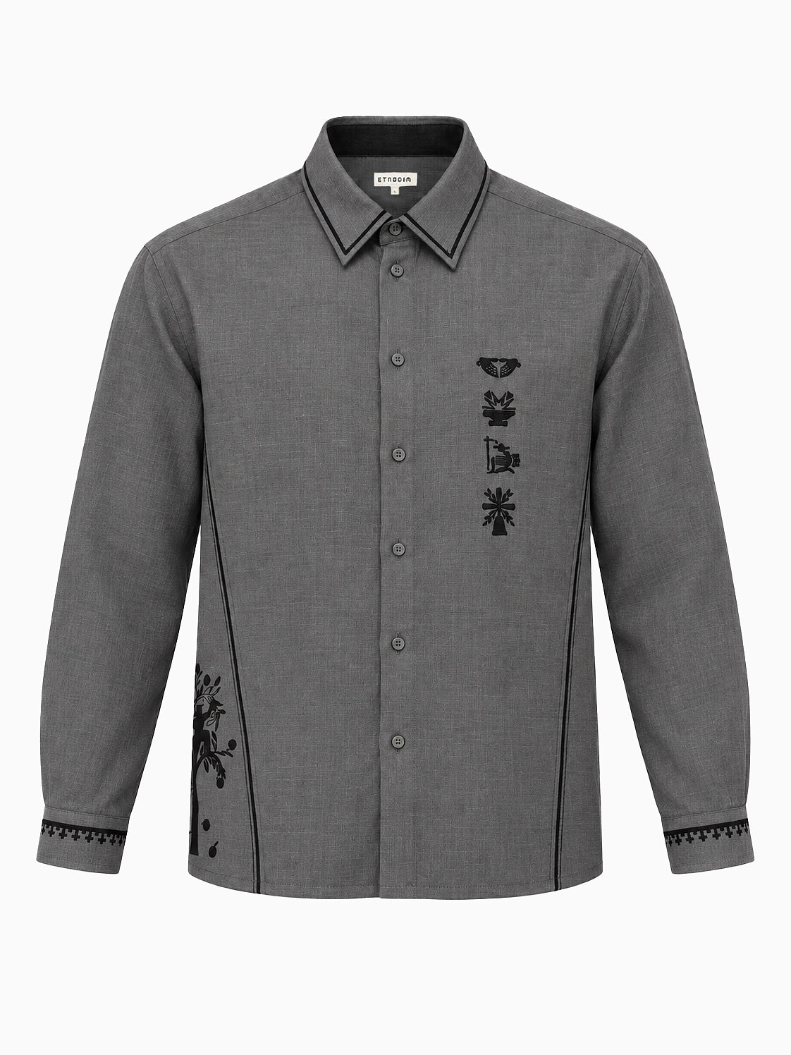 Men’s “Career Ladder” embroidered shirt in grey Buy