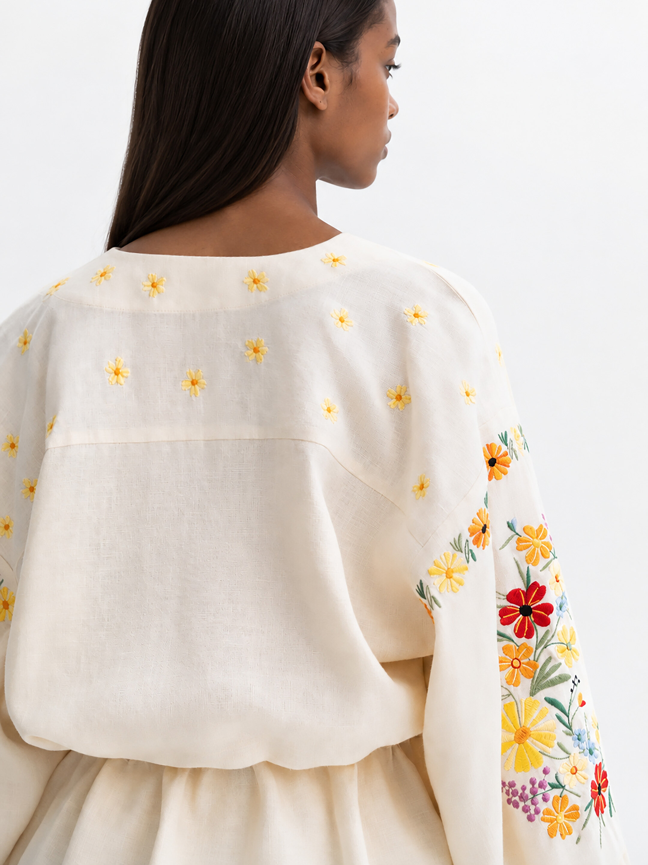 Light linen embroidery blouse Budzhak cheap