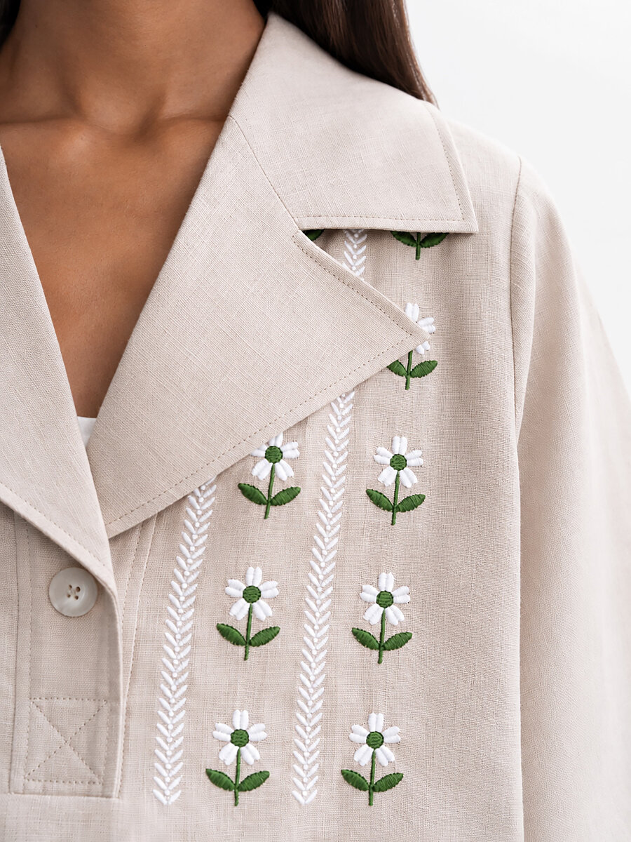 Gray linen casual shirt Bessarabiya [0]