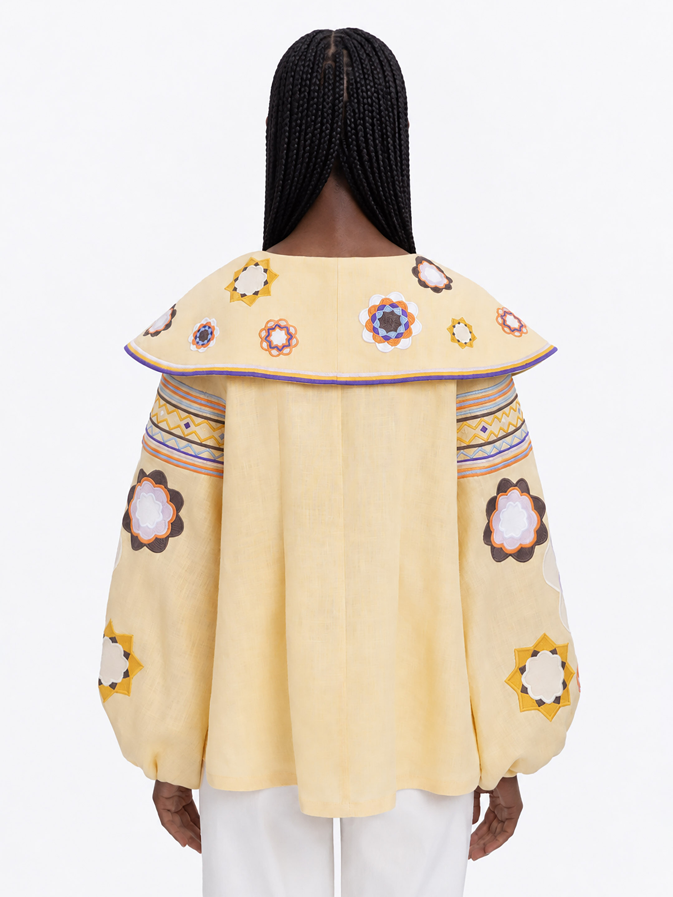 Linen embroidered shirt with botanical motif  “Lypa” ціна