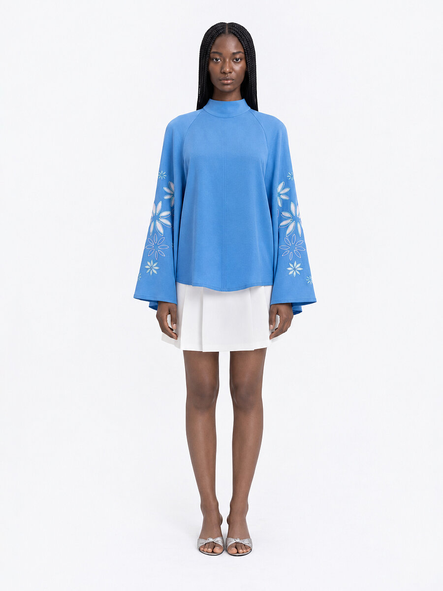 Blue‑coloured lightweight shirt  “Voloshka” [0]