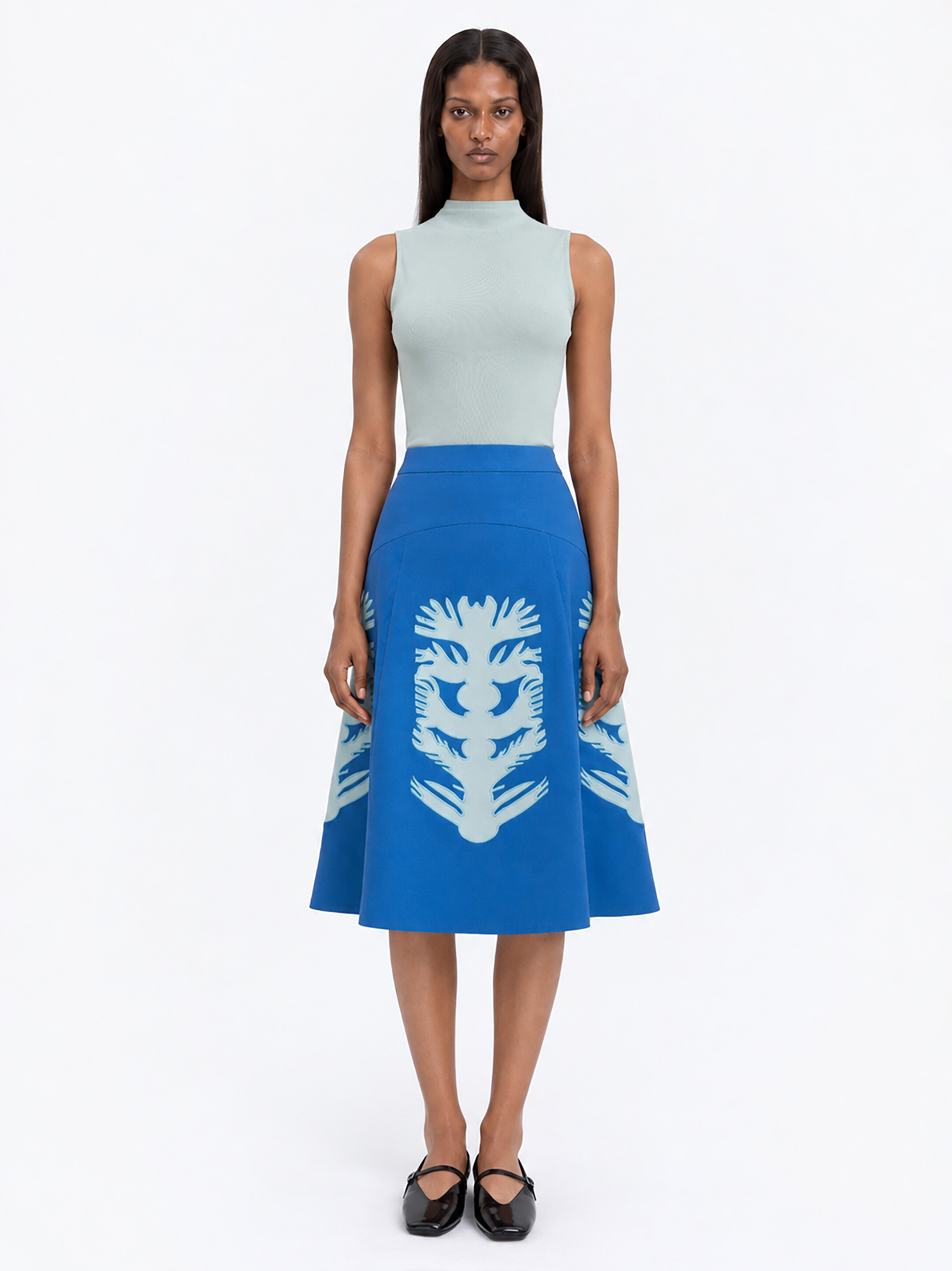 Embroidered blue skirt  “Lazuryt” Buy