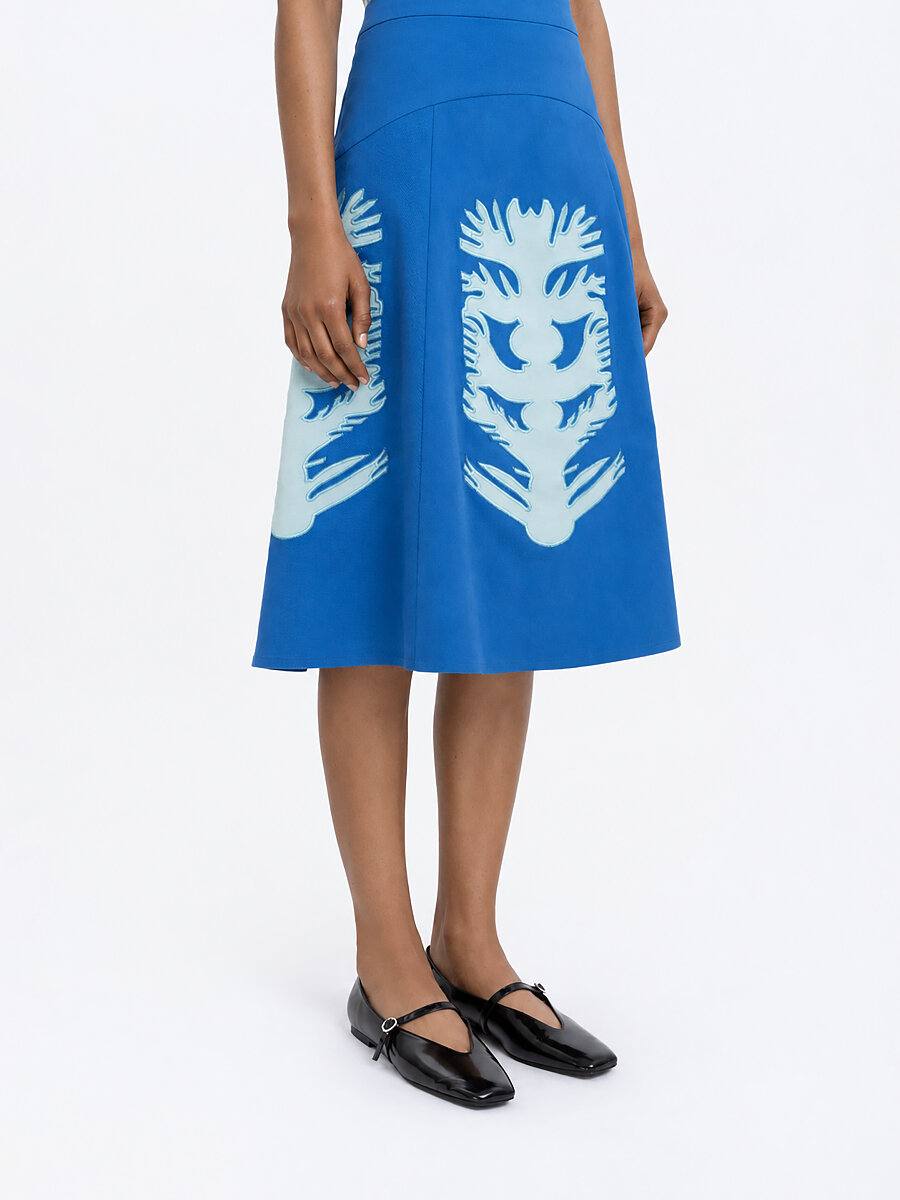 Embroidered blue skirt  “Lazuryt” [0]