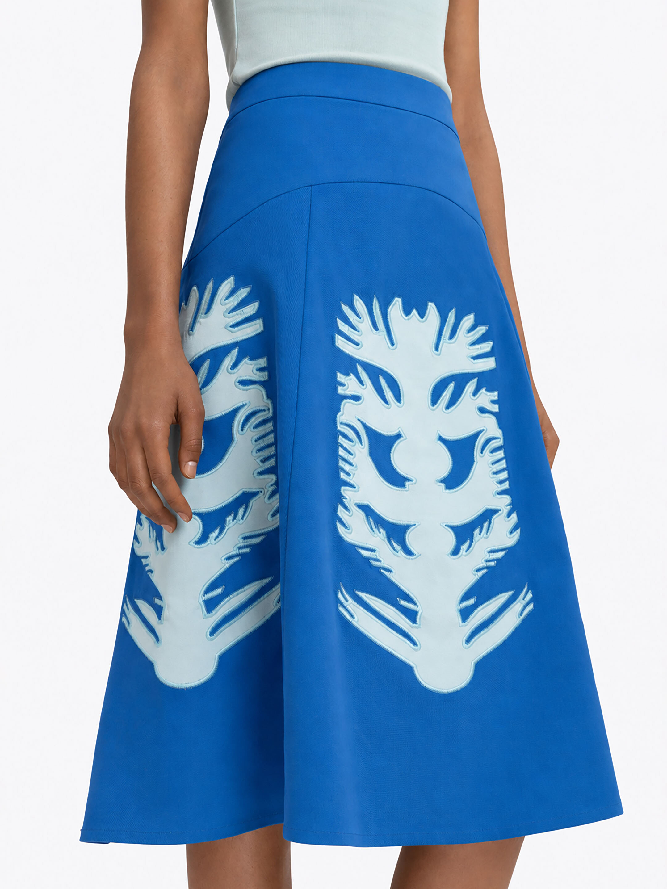 Embroidered blue skirt  “Lazuryt” in Ukraine