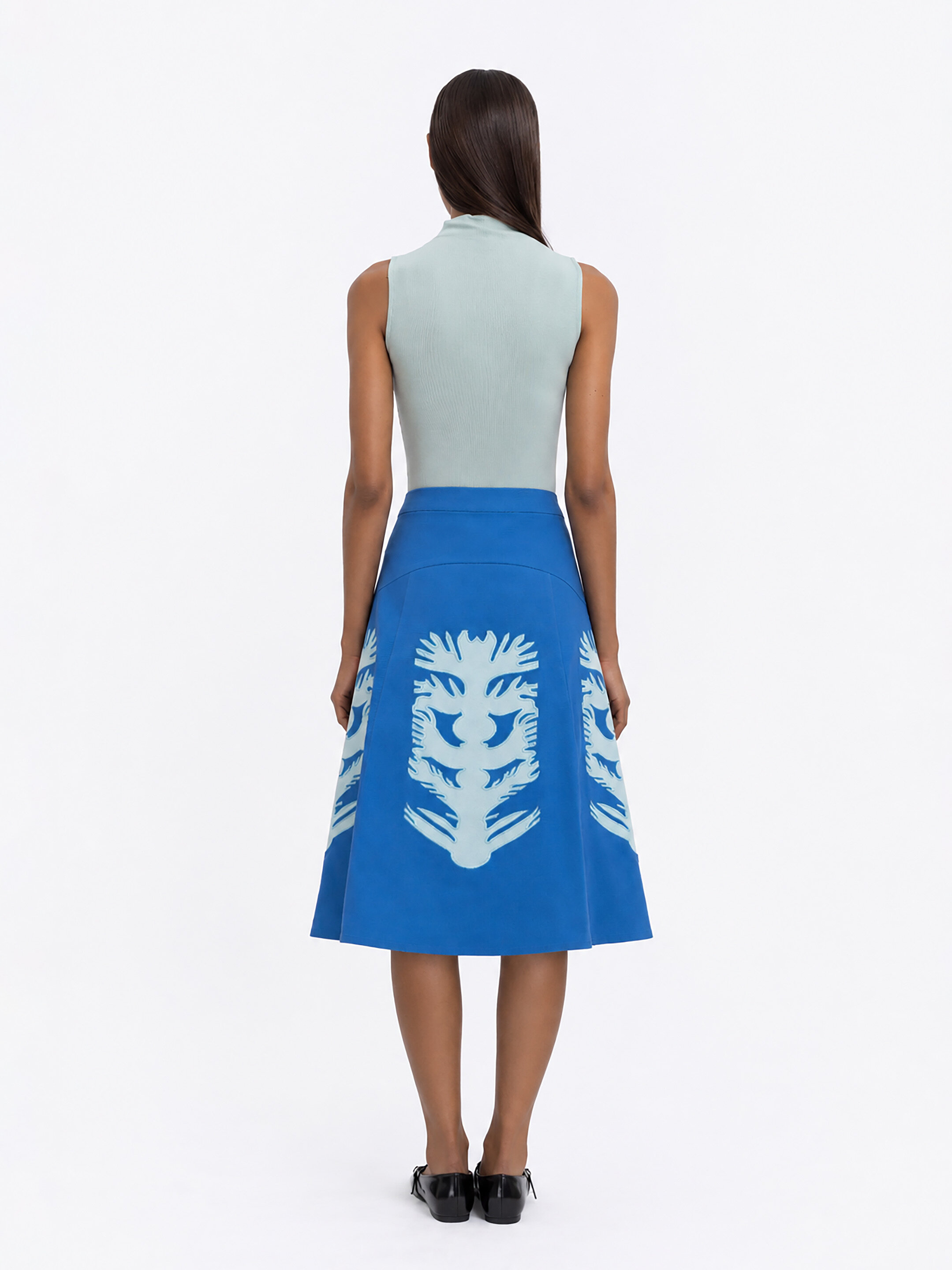 Embroidered blue skirt  “Lazuryt” photo
