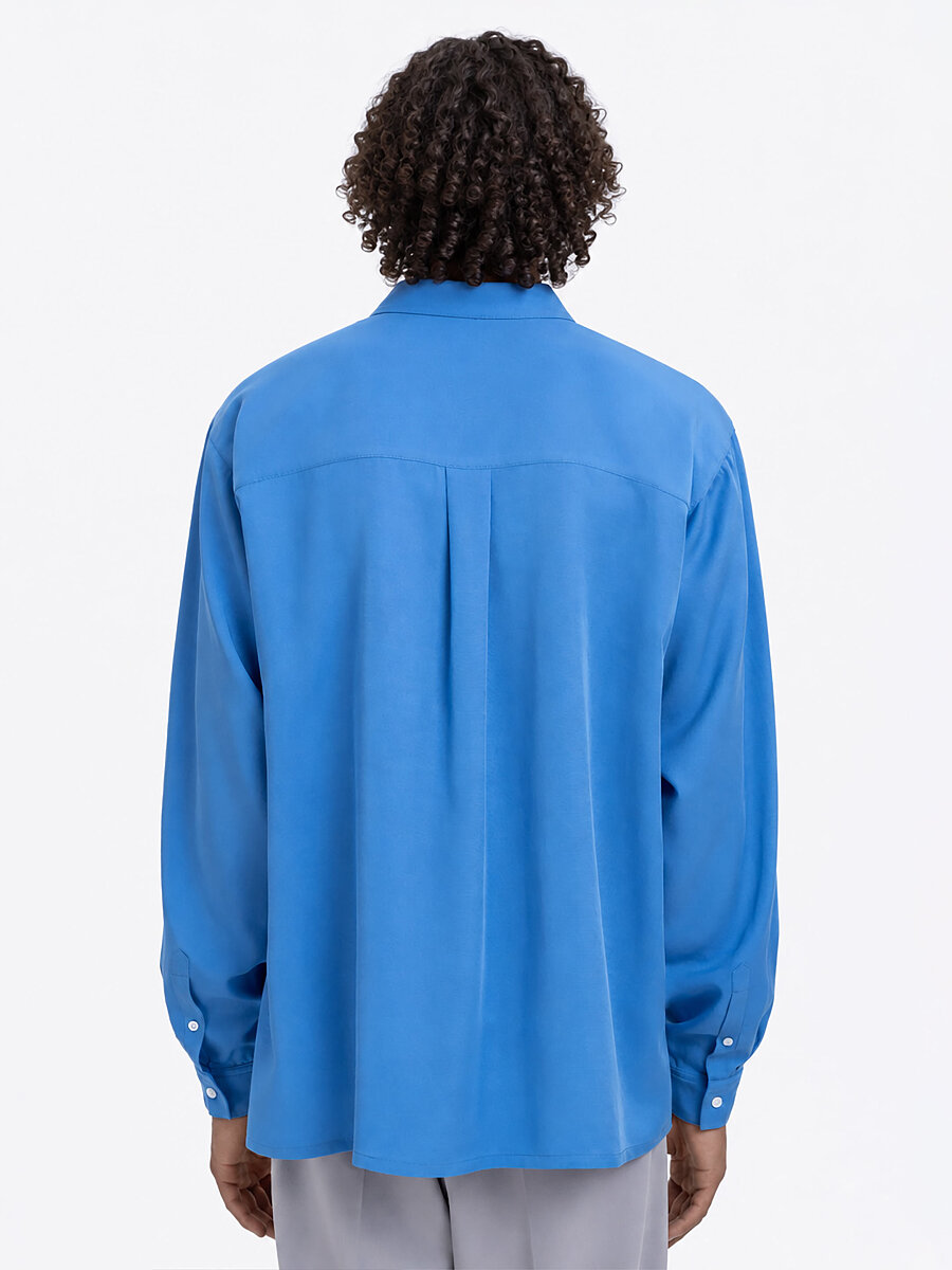 Light Embroidered Shirt "Khvylia Blue" [0]