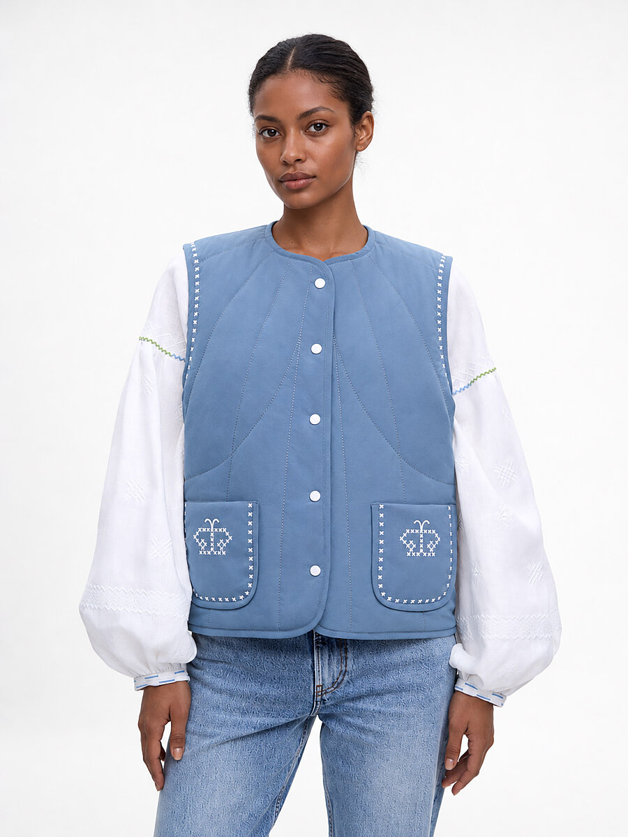 Blue vest “Metelychka” [0]
