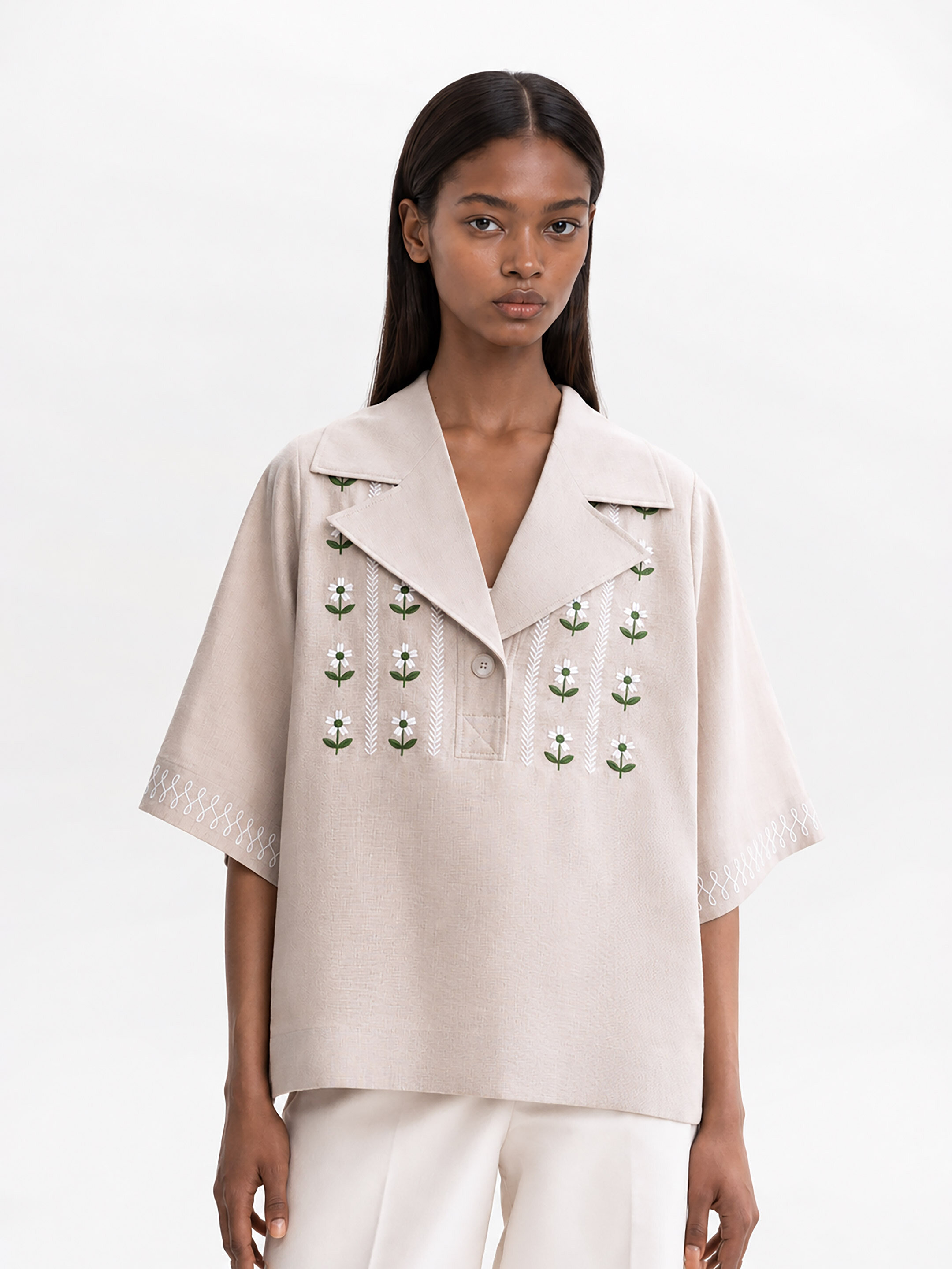 Gray linen casual shirt "Bessarabia" Buy