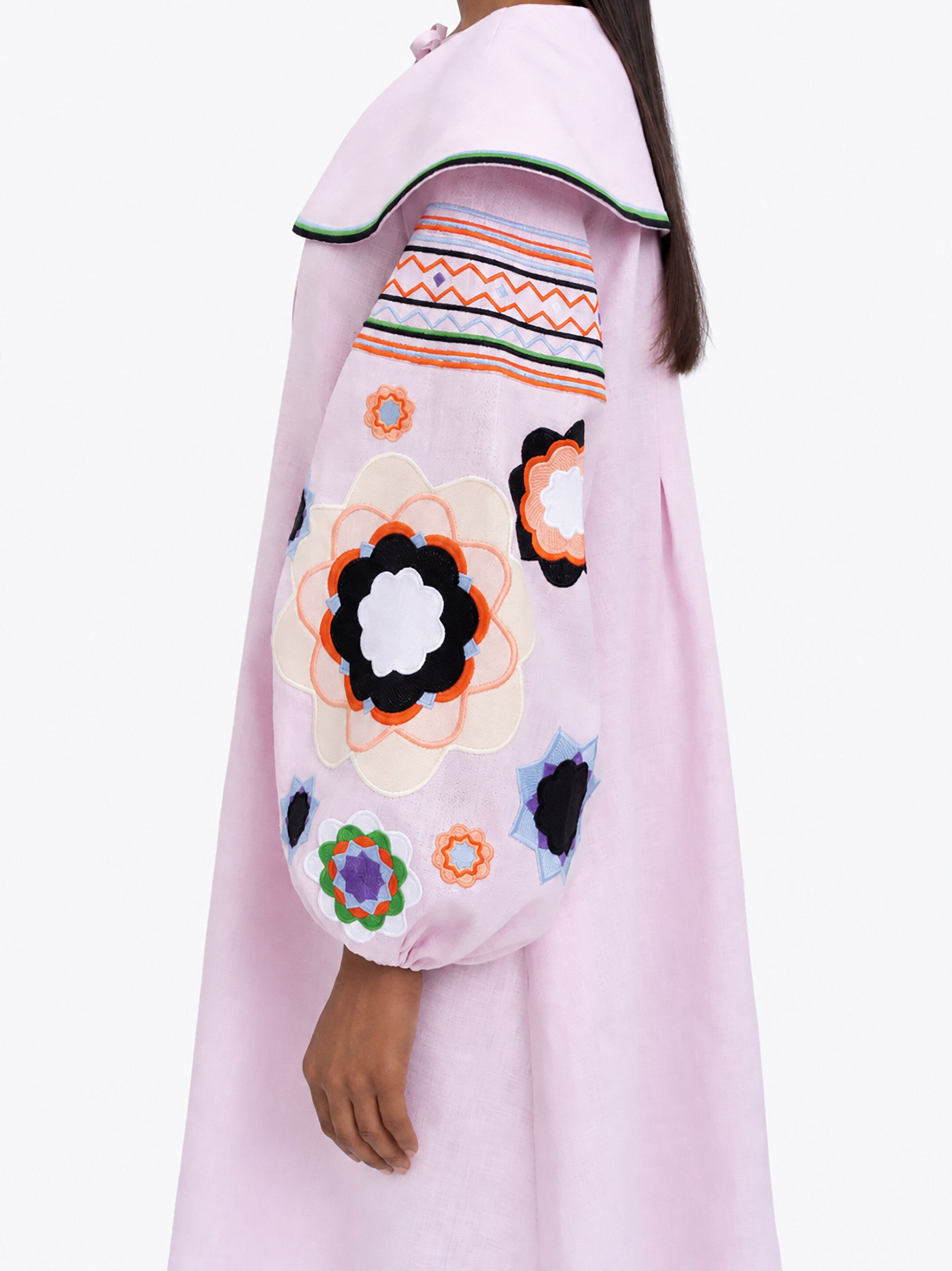 Embroidered dress with botanical motif  “Blush” photo