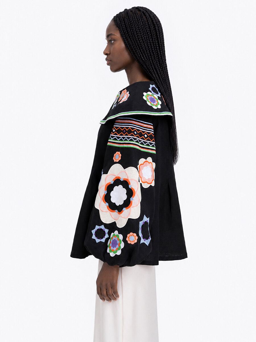 Black embroidered shirt  “Black Flower” [0]