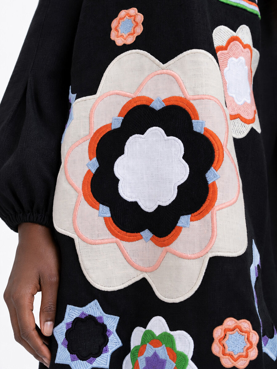 Black embroidered shirt  “Black Flower” [0]