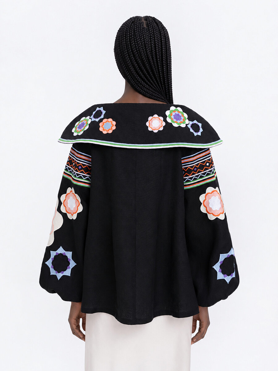 Black embroidered shirt  “Black Flower” [0]