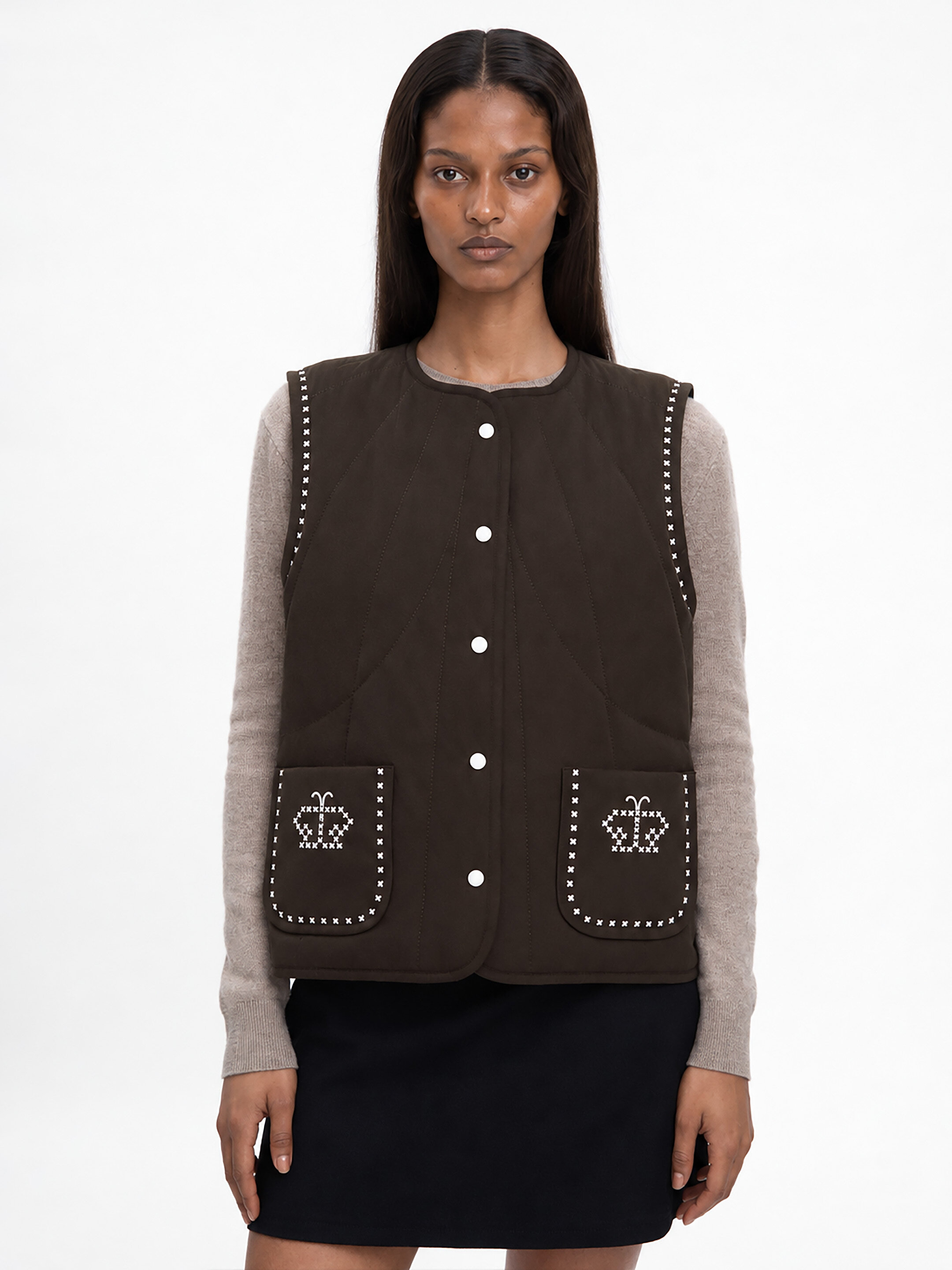 Dark-brown vest “Kryltse” cheap