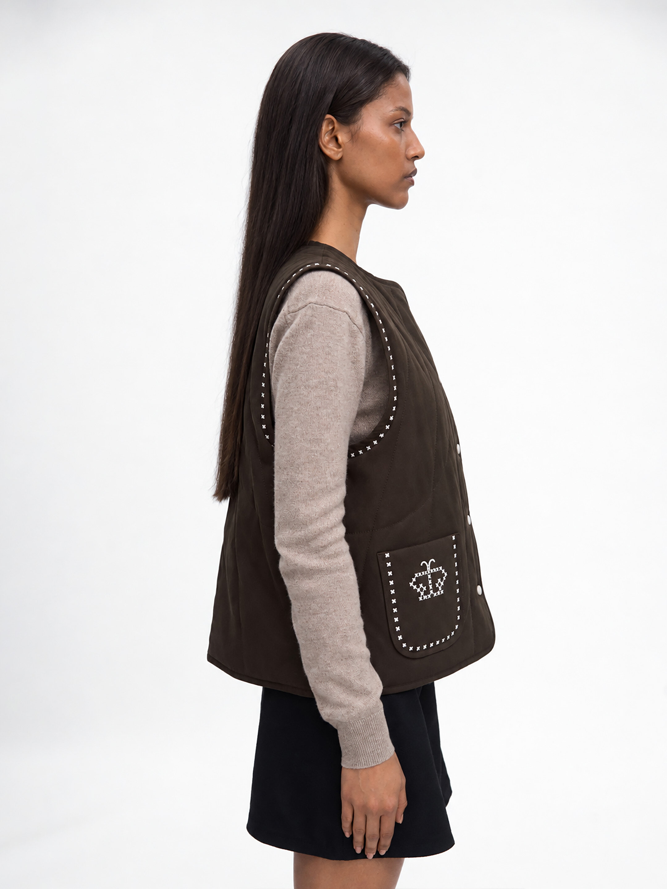 Dark-brown vest “Kryltse” ціна