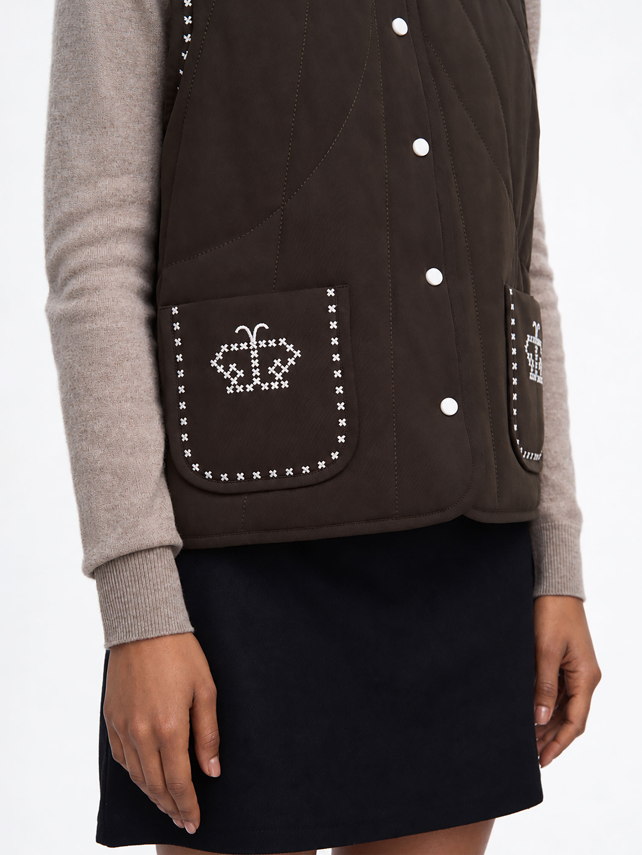 Dark-brown vest “Kryltse” choose
