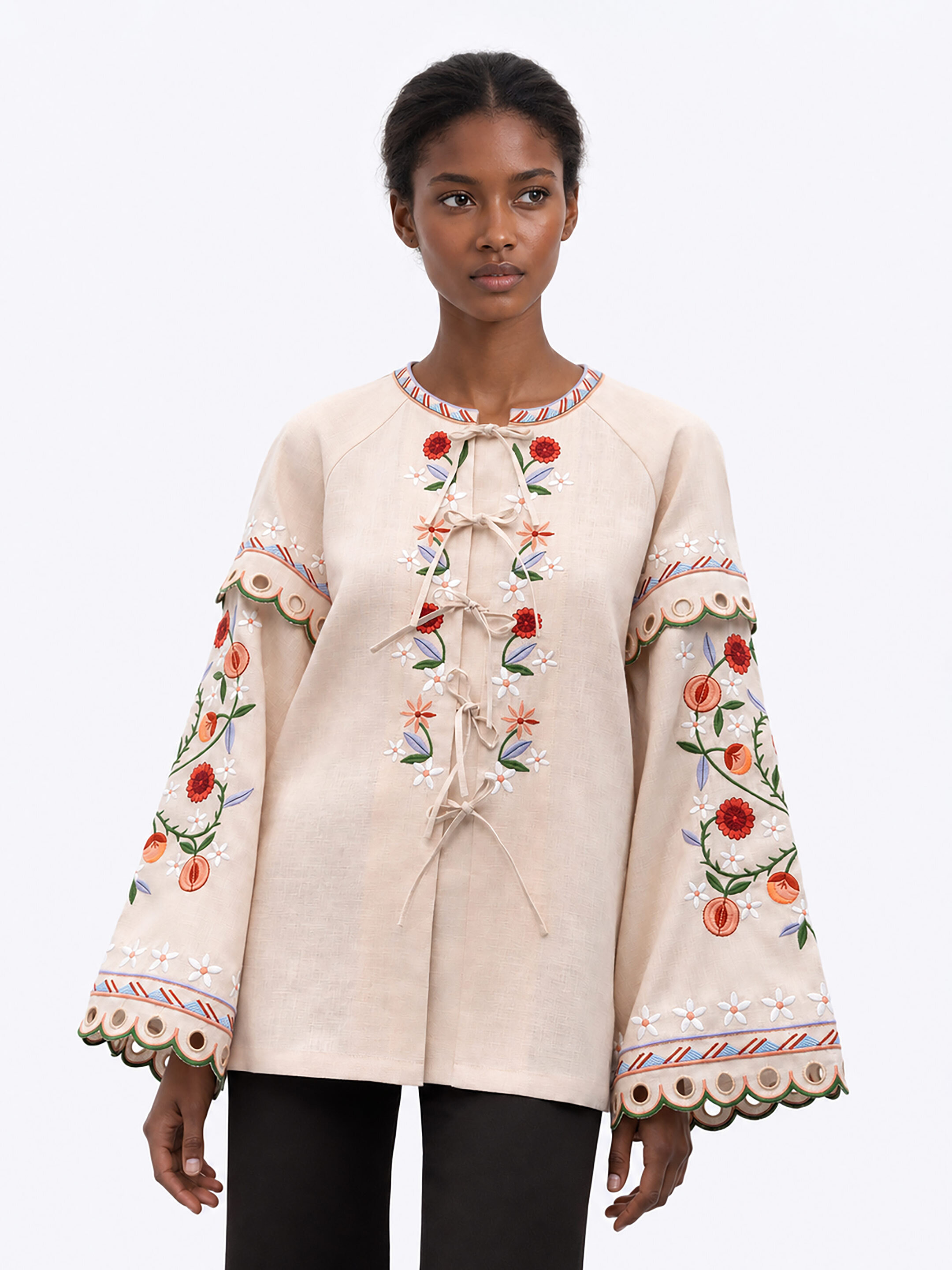 Women's embroidered blouse Apricot Buy
