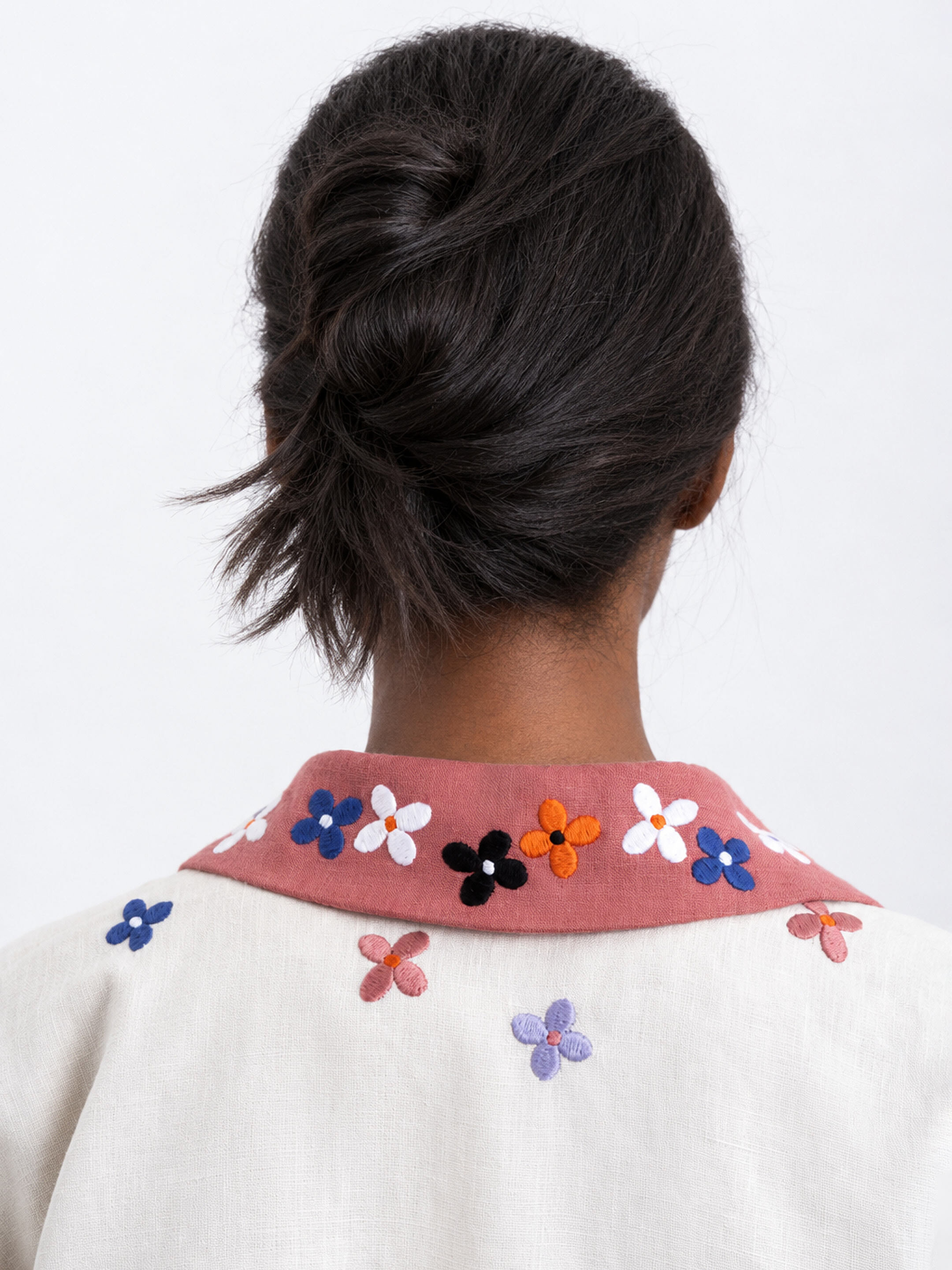 Women's shirt with an embroidered floral ornament "Rue" photo