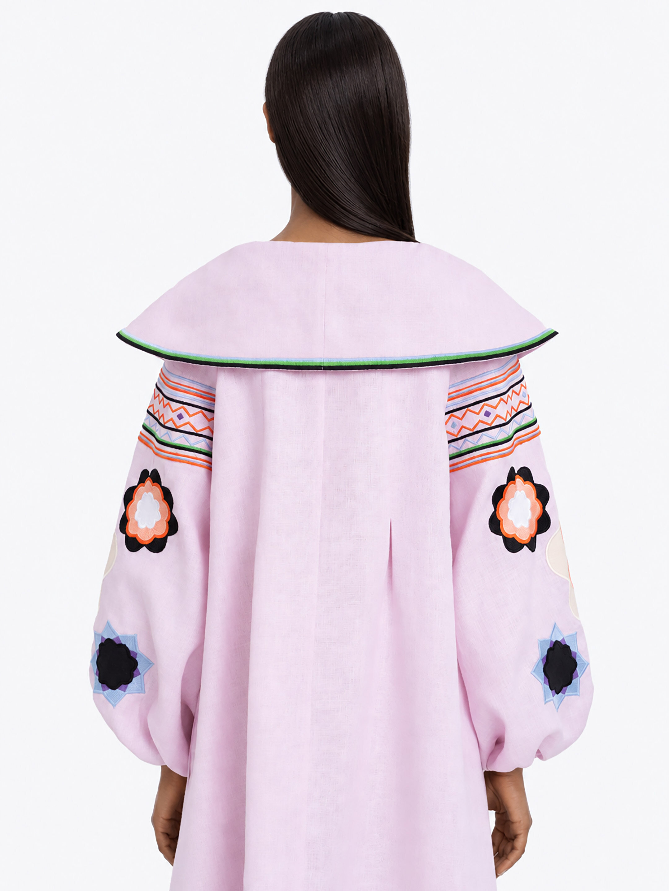 Embroidered dress with botanical motif  “Blush” choose