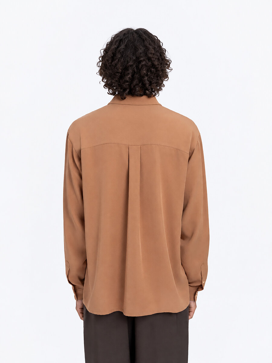 Sand‑coloured embroidered shirt  “Wave” [0]