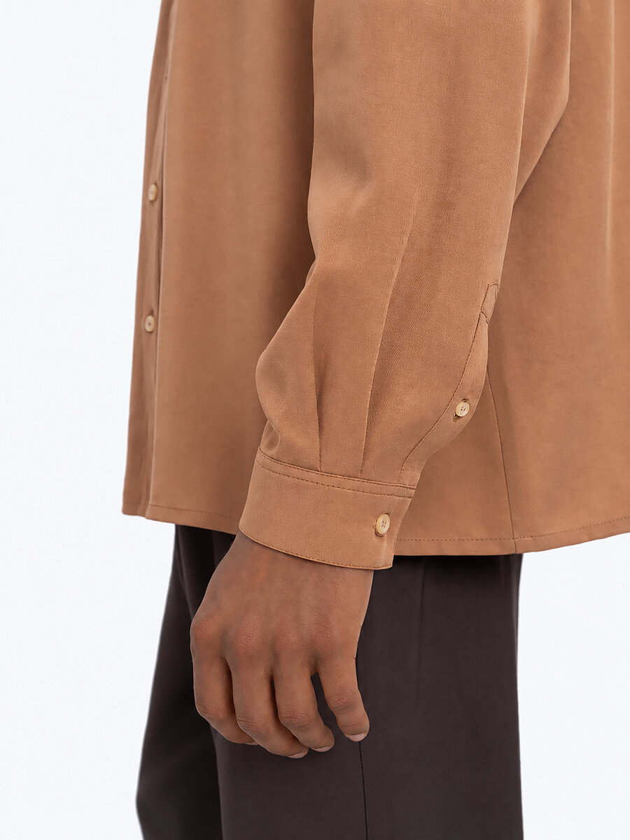 Sand‑coloured embroidered shirt  “Wave” [0]